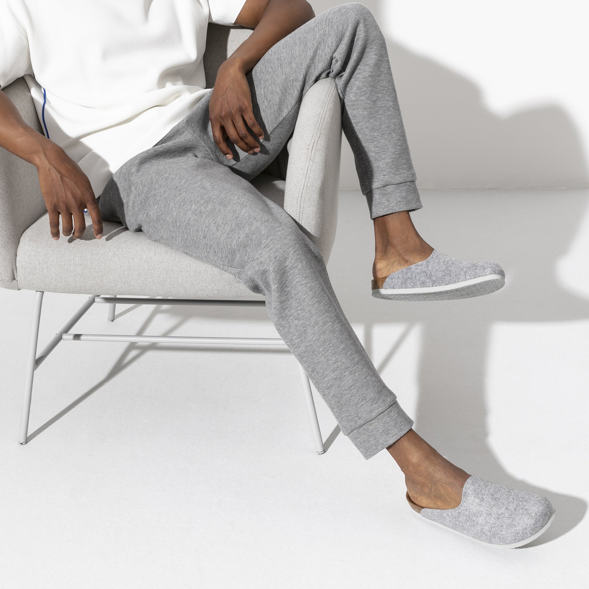 grey felt birkenstocks