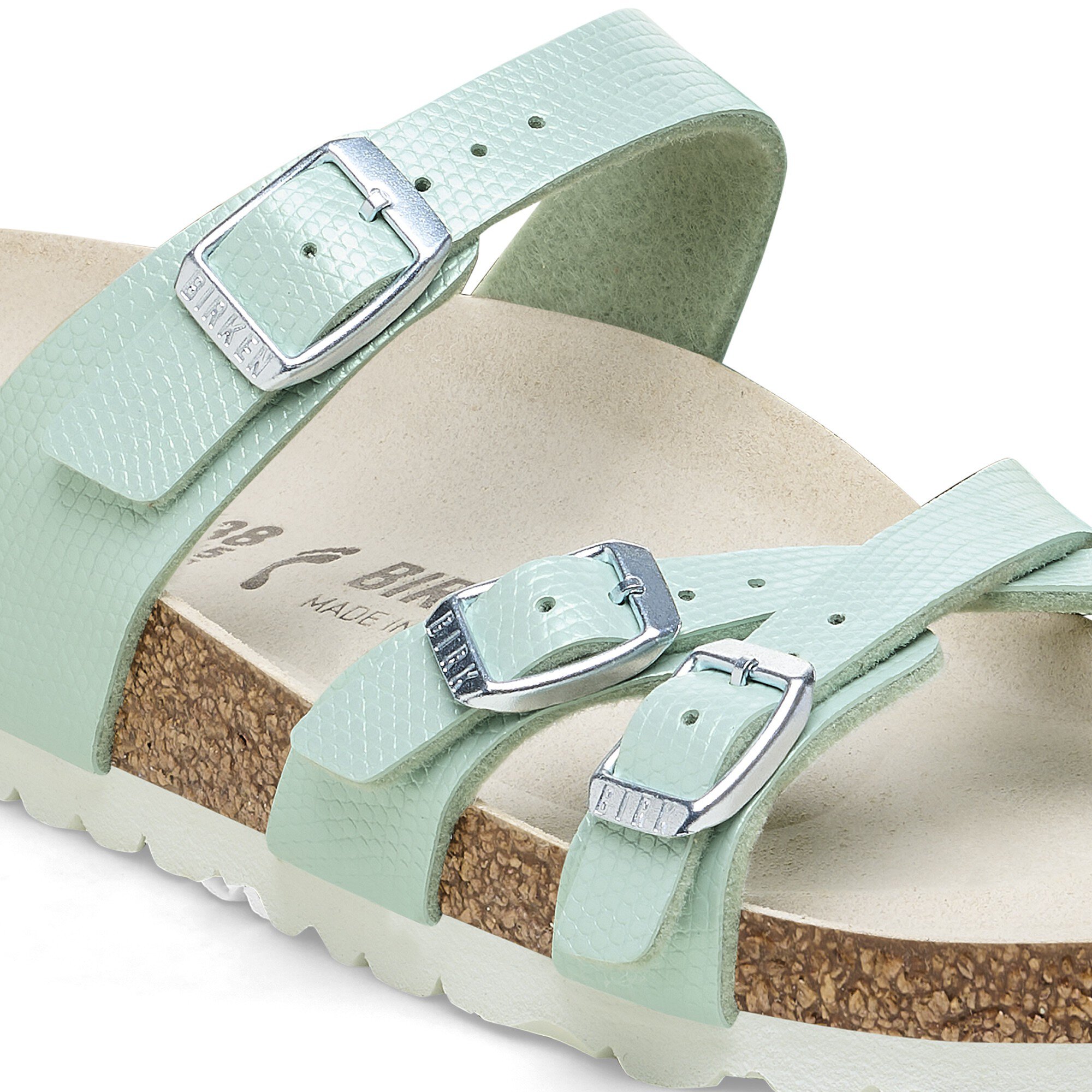 Franca Birko-Flor Embossed Shiny Lizard Surf Green | BIRKENSTOCK