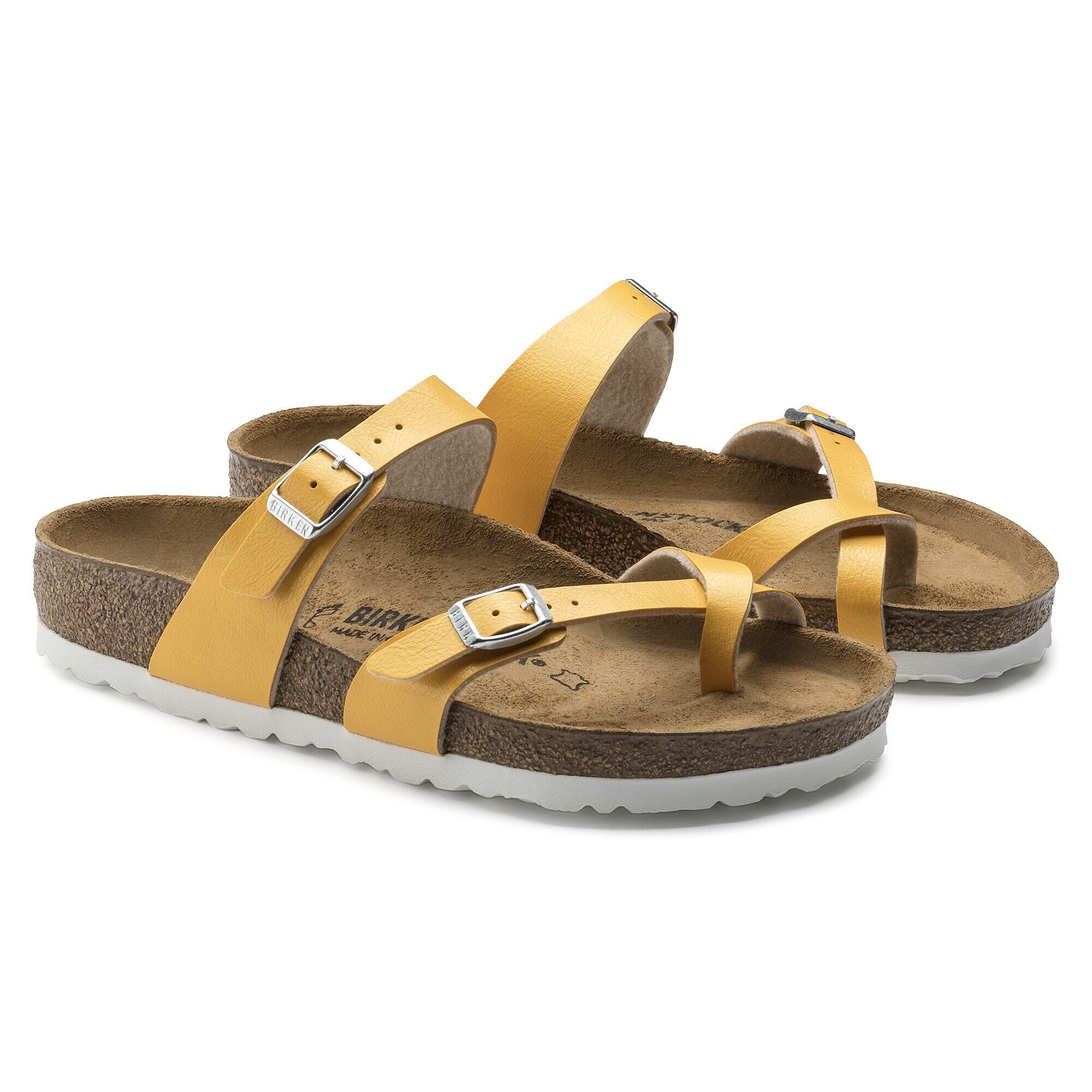 yellow birkenstocks