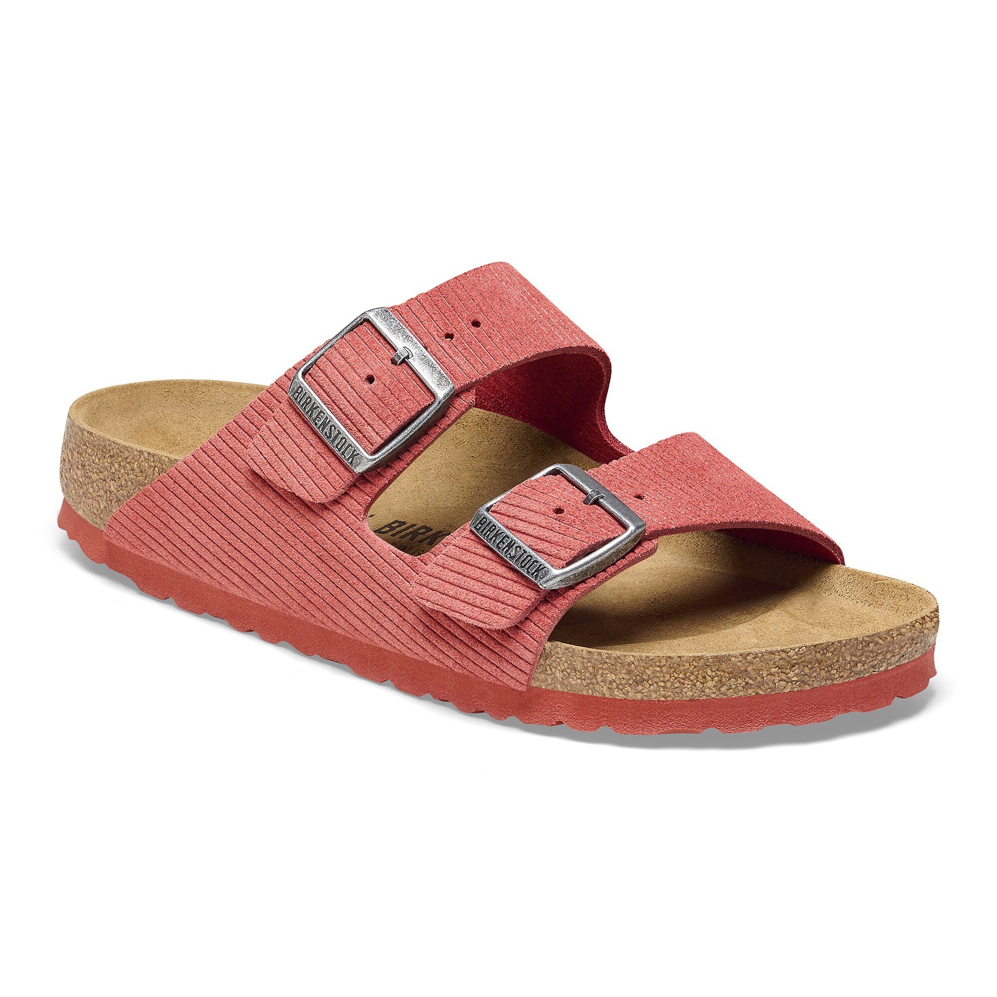 Agnes Gray Cafe krak Arizona Suede Embossed Corduroy Sienna Red | BIRKENSTOCK