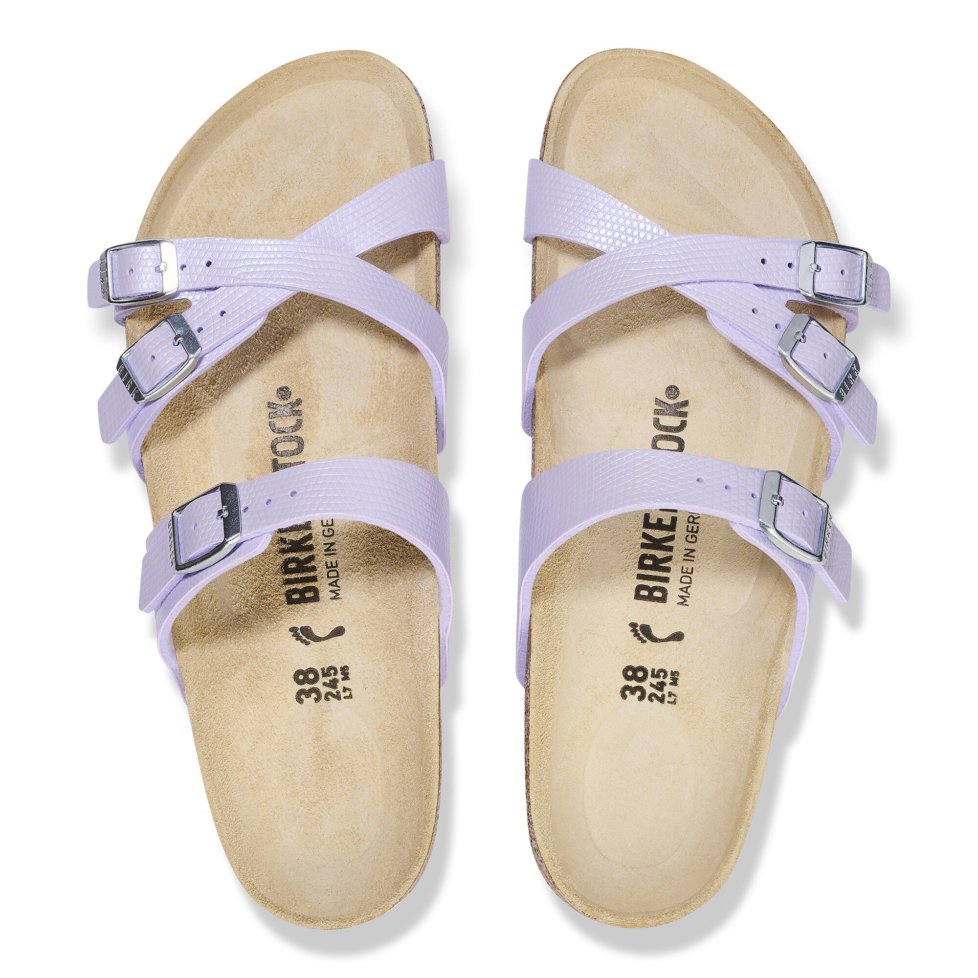 Franca Birko-Flor Embossed Shiny Lizard Purple Fog | BIRKENSTOCK