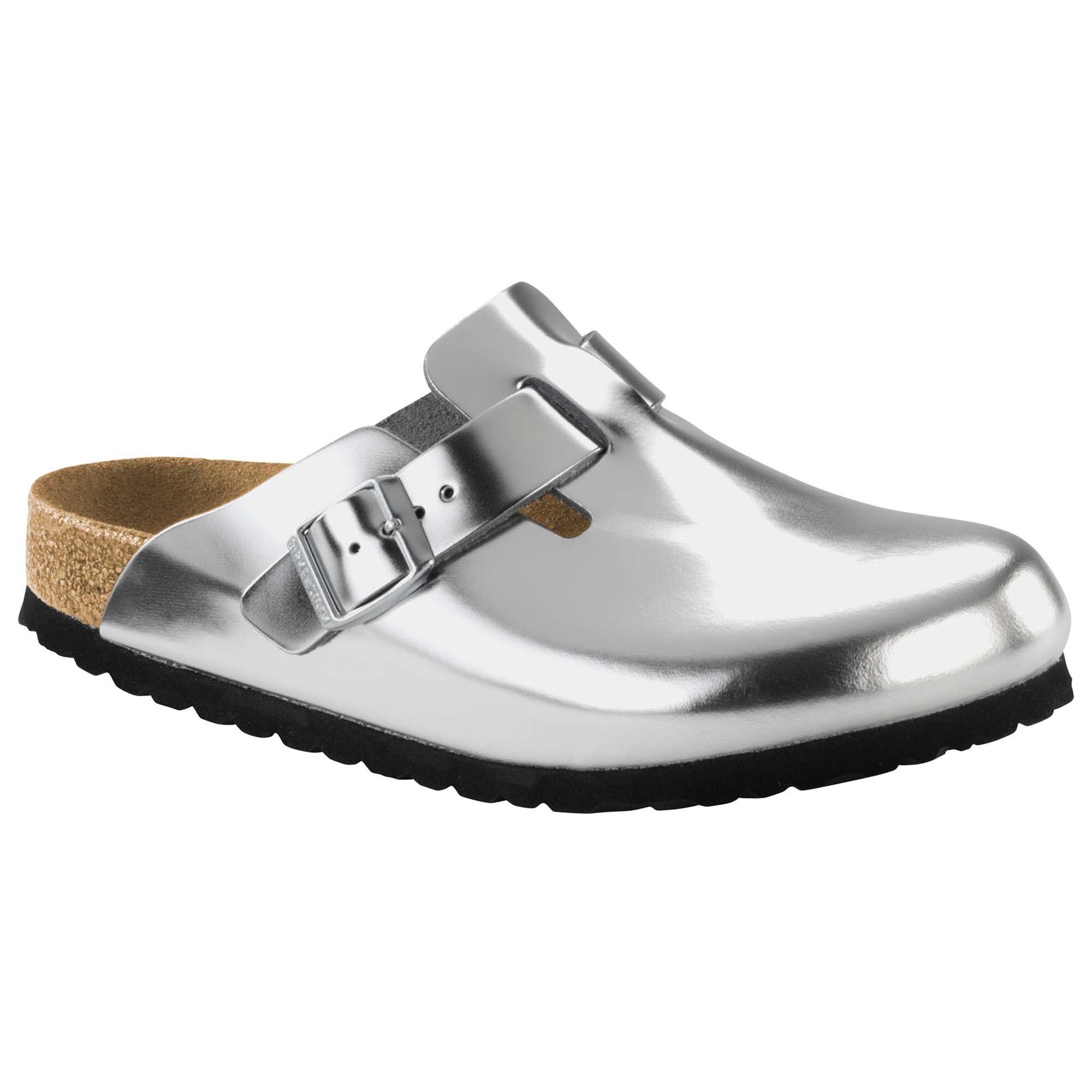 metallic silver birkenstocks