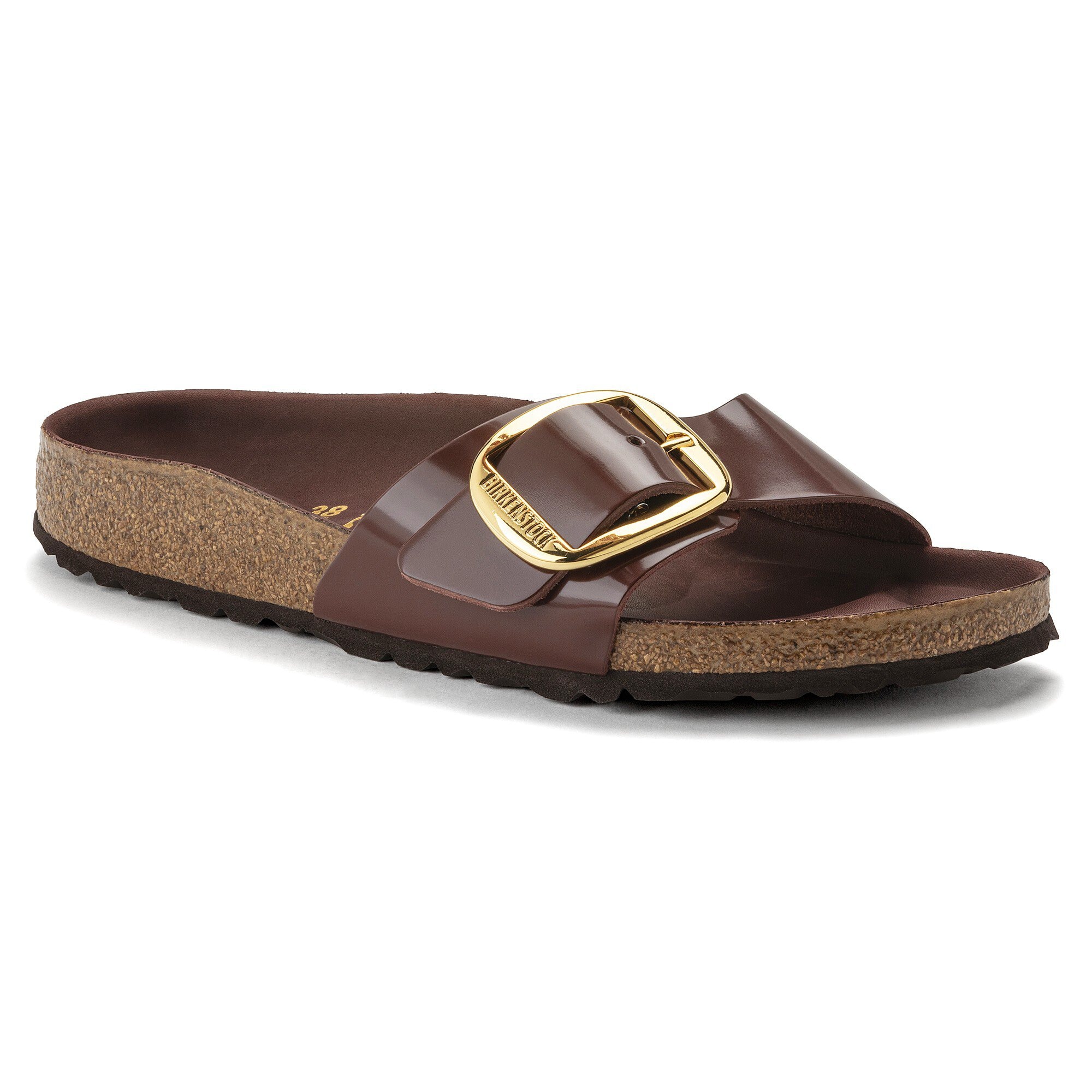 Madrid Big Buckle Natural Leather Patent High Shine | BIRKENSTOCK