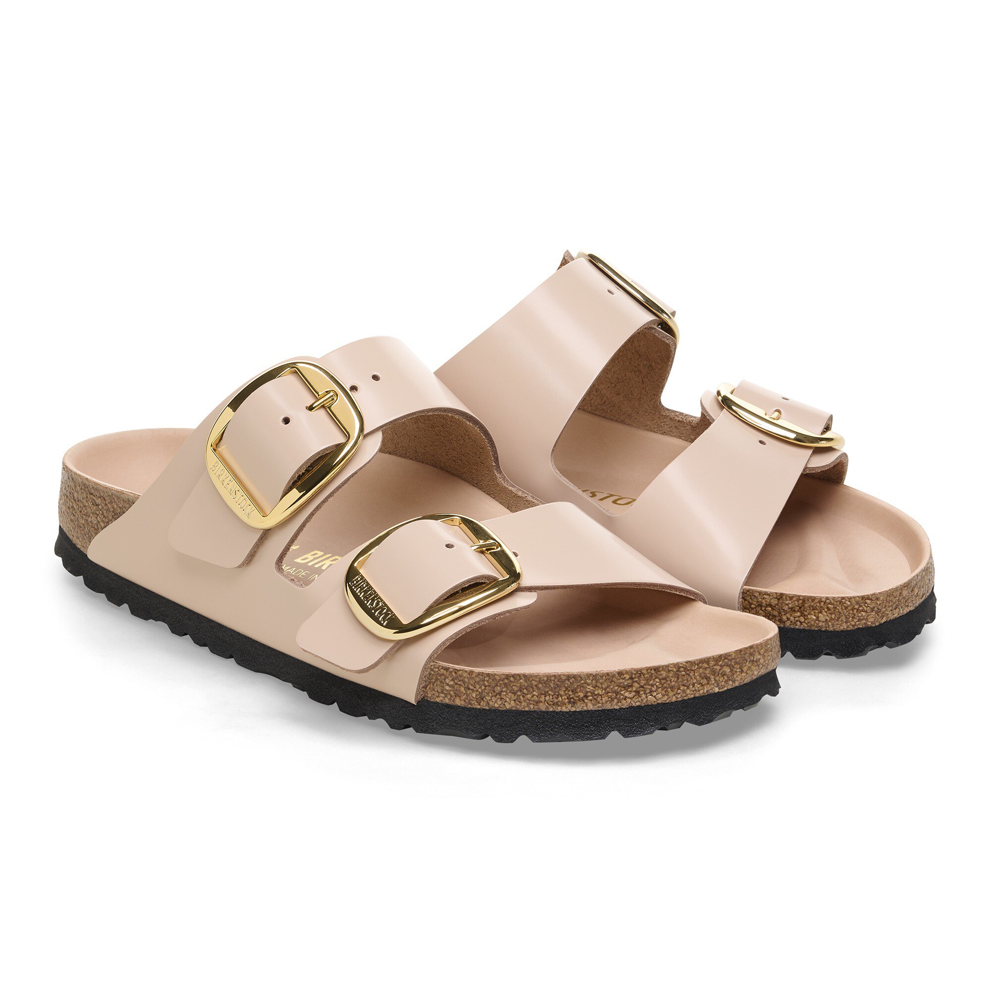 Arizona Big Buckle Natural Leather Patent High-Shine New