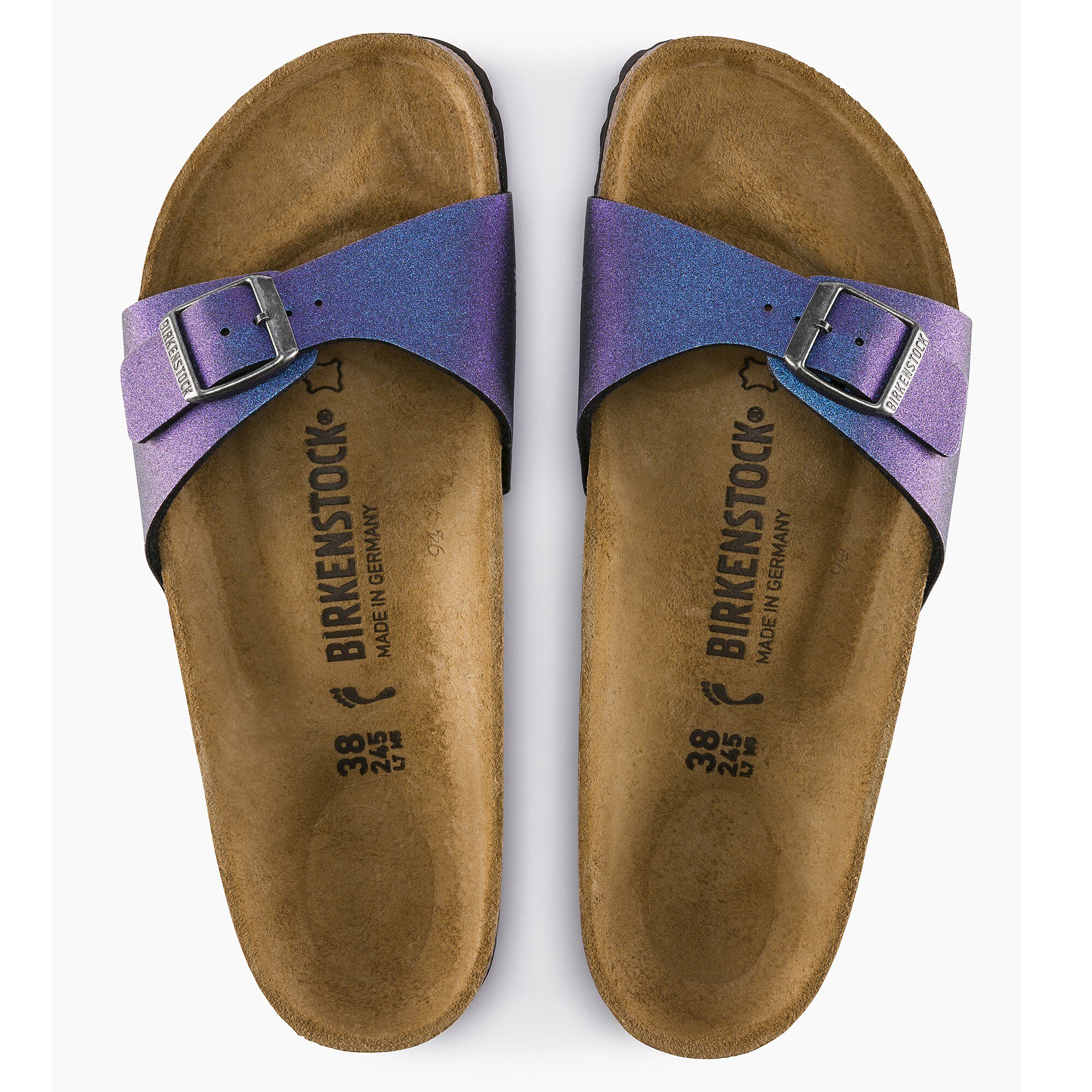 icy metallic violet birkenstock