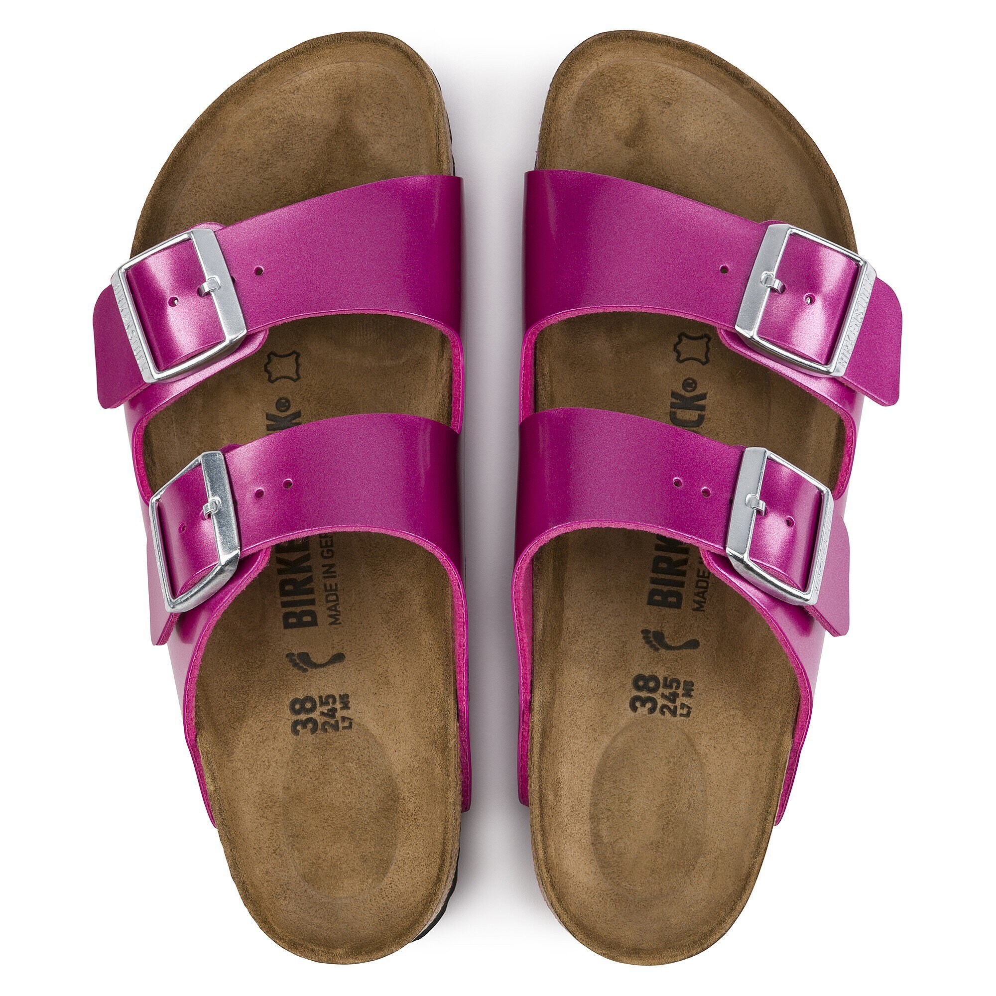 birkenstock arizona electric metallic magenta