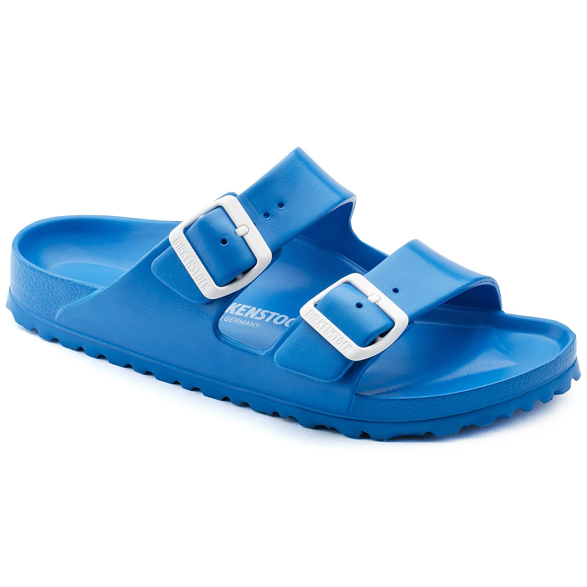 blue birkenstock clogs