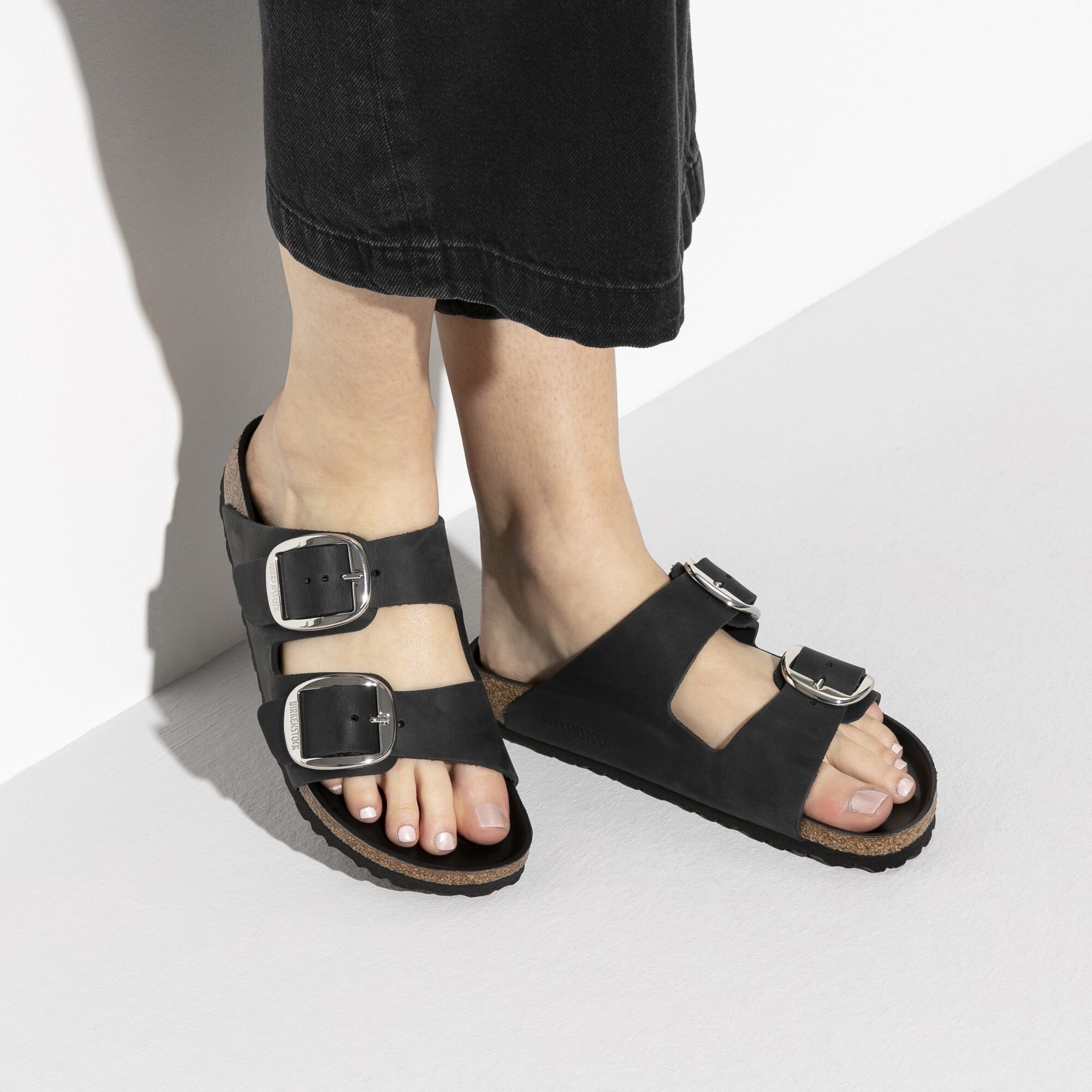 Arizona Big Buckle Oiled Leather Black | BIRKENSTOCK