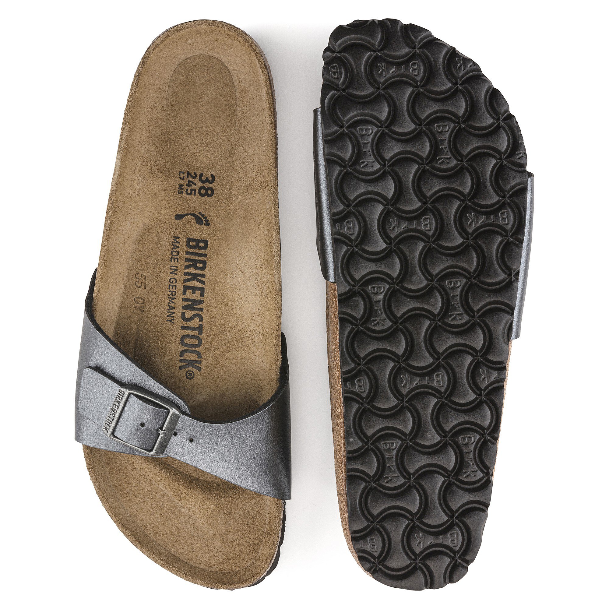metallic black birkenstock