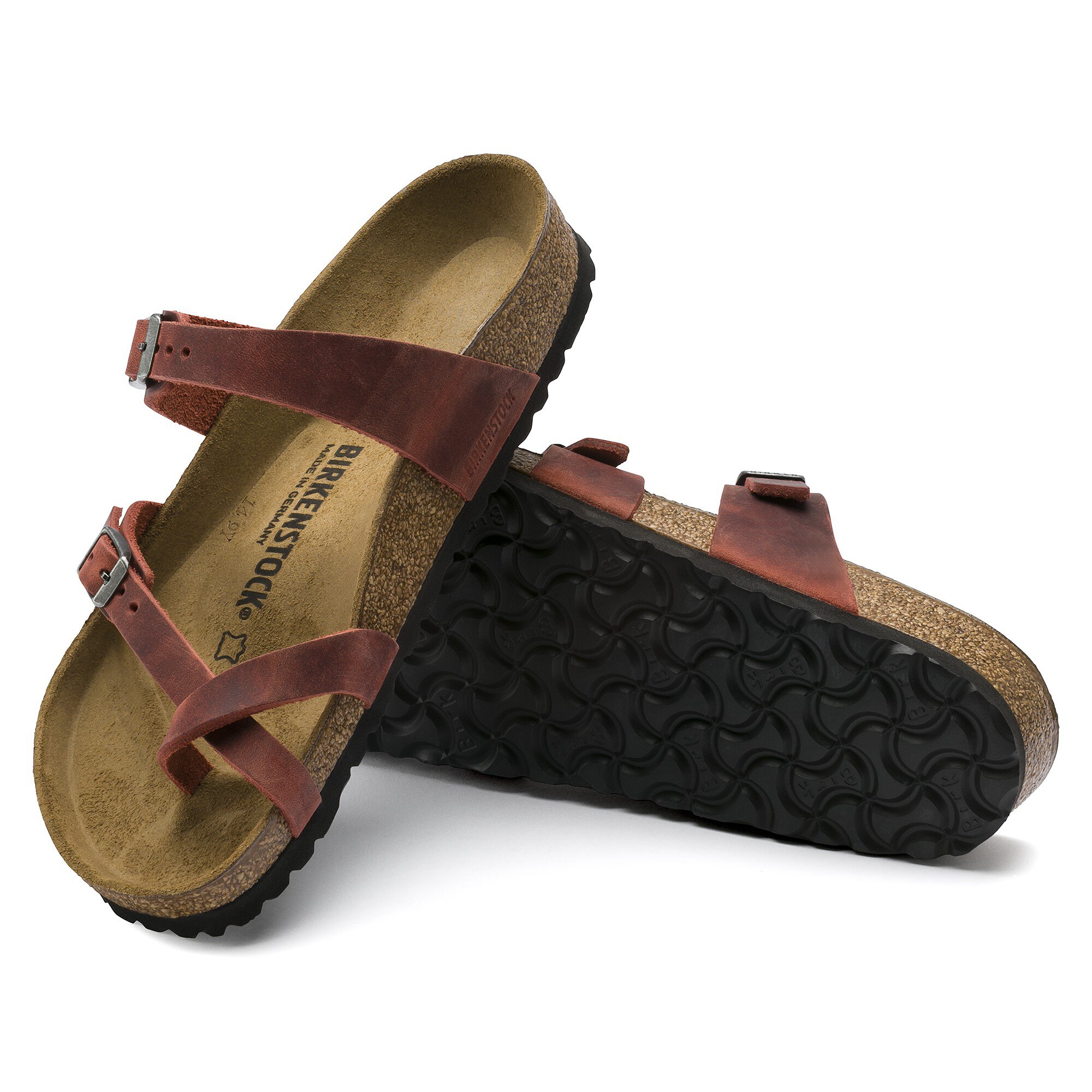 birkenstock mayari oiled leather earth red