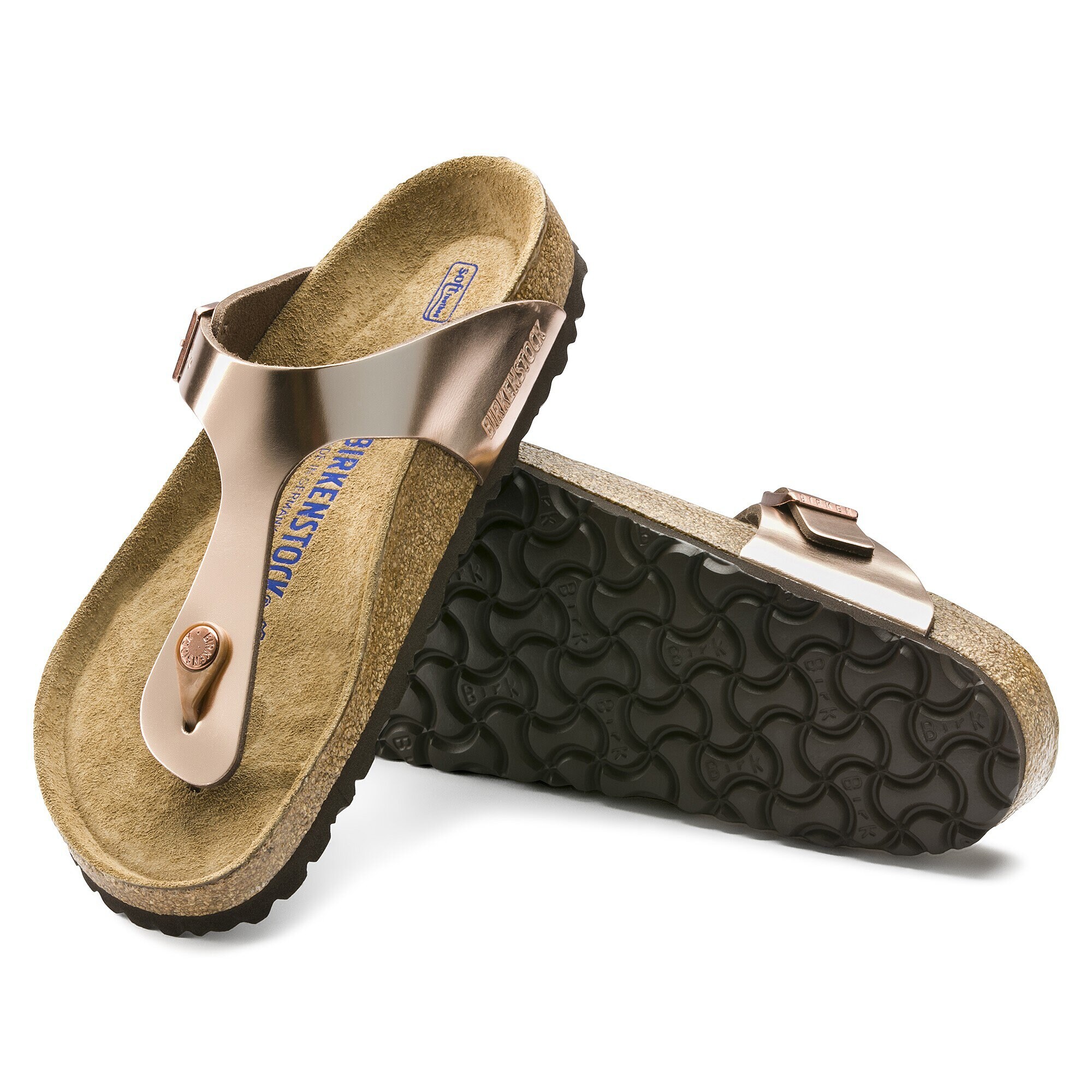 Birkenstock gizeh soft online footbed metallic copper