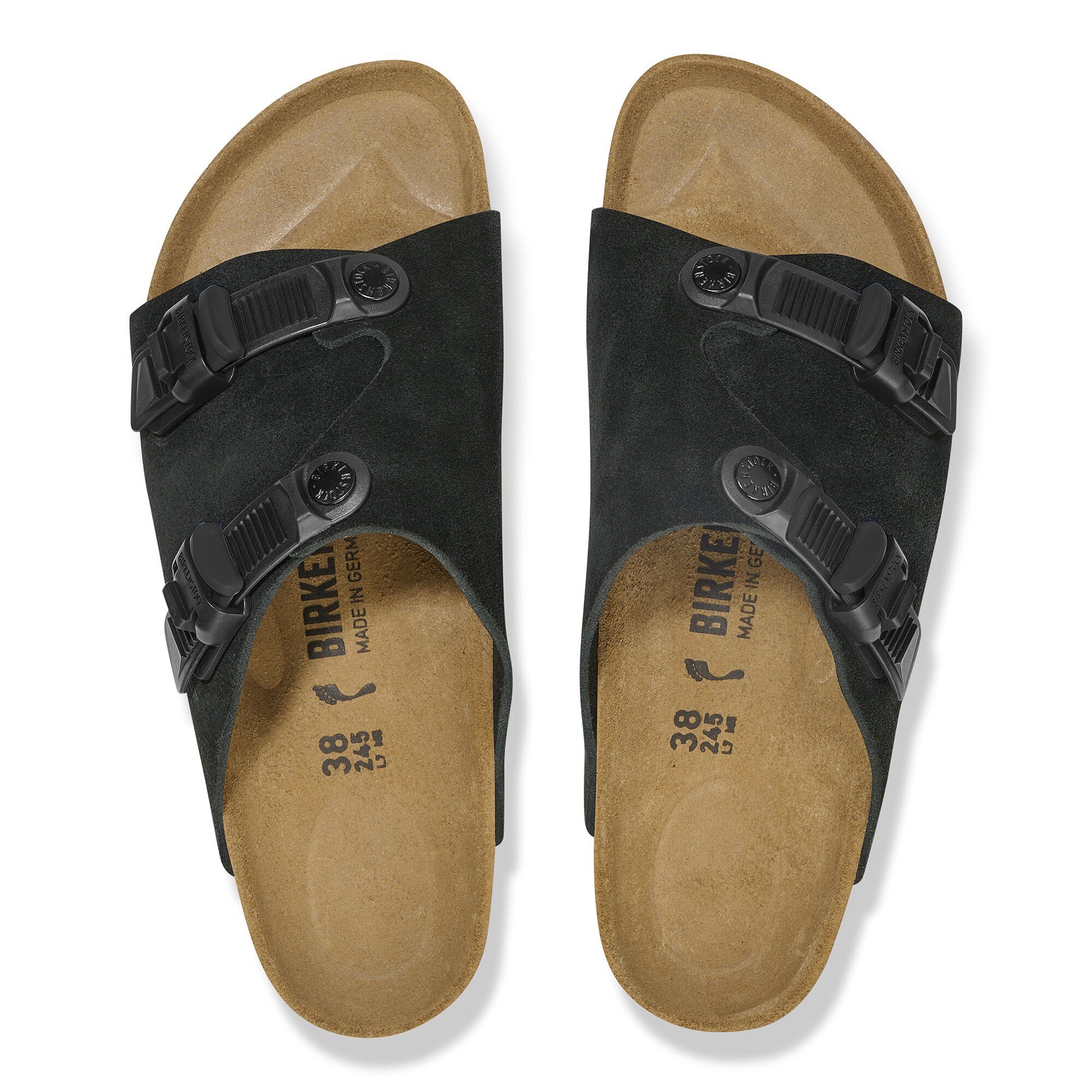 Birkenstock Zürich suede slides - Green