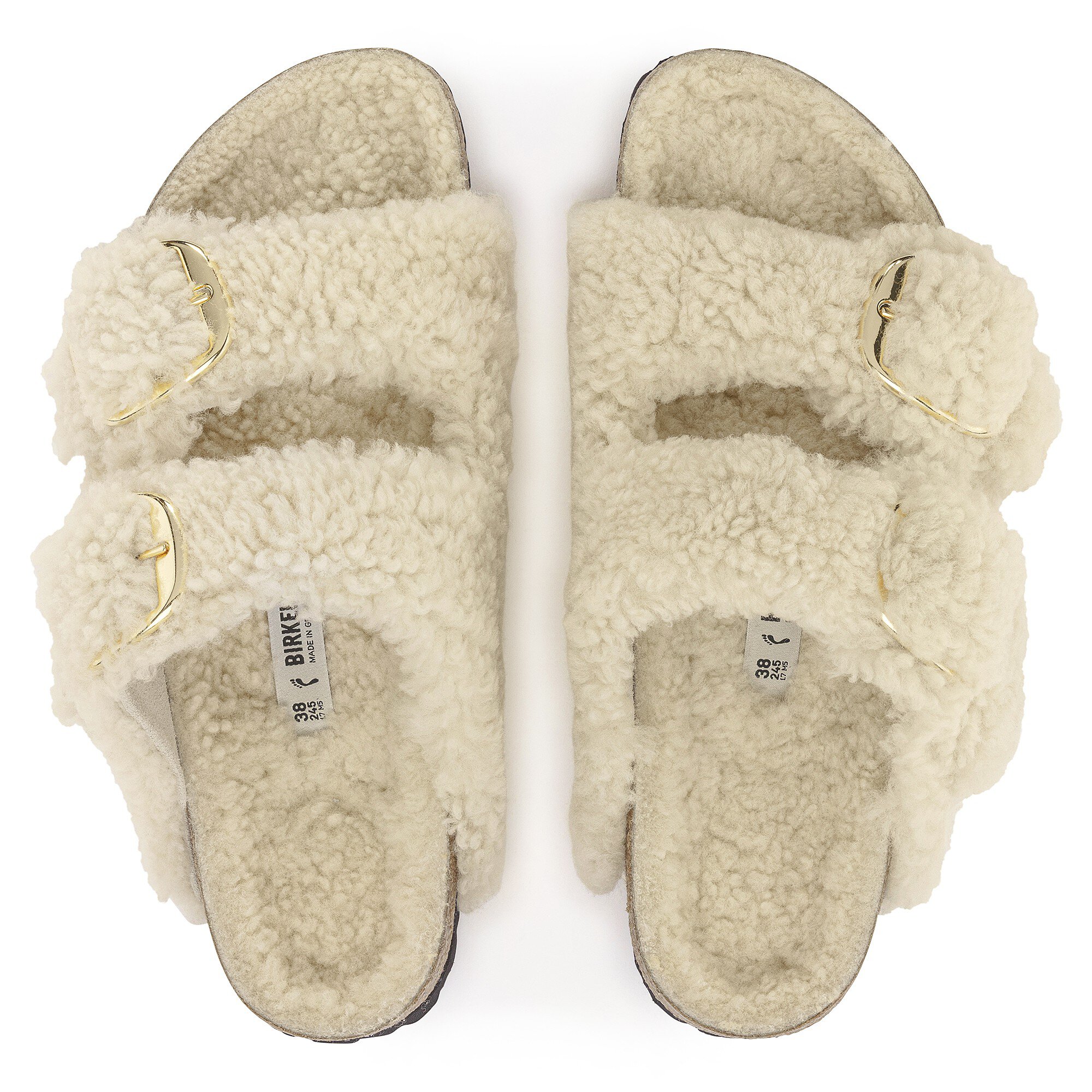 Arizona Big Buckle Shearling Shearling Teddy Eggshell