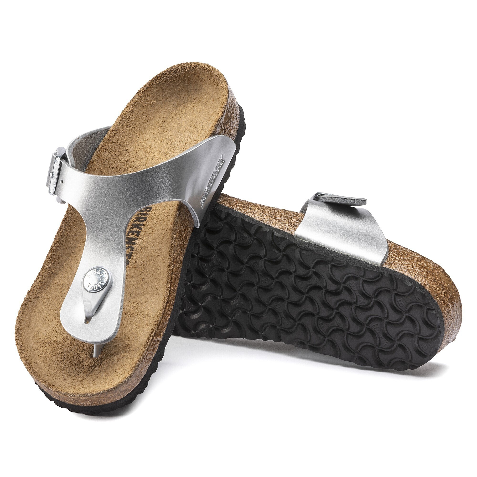 Gizeh Kids Birko Flor Electric Metallic Silver BIRKENSTOCK