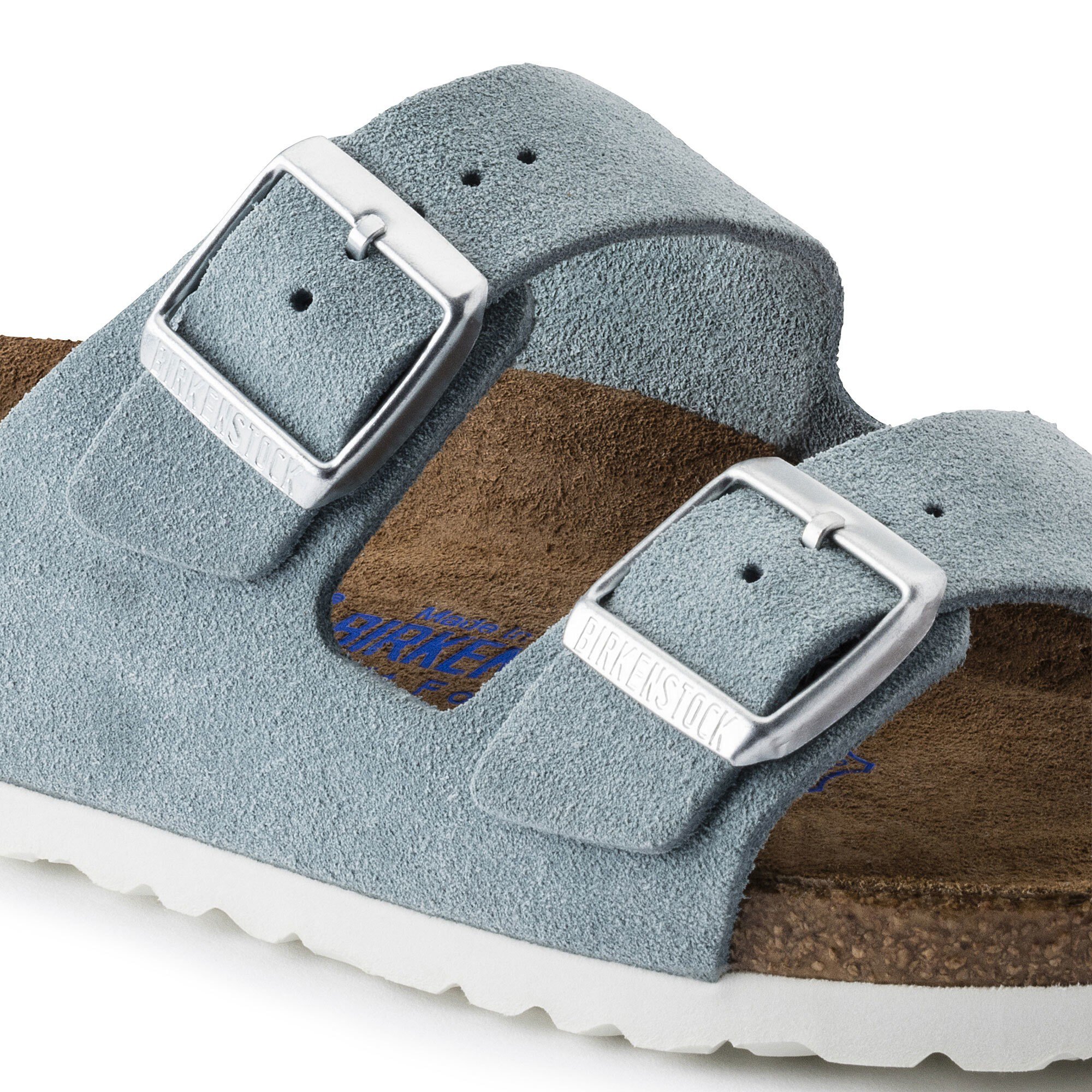 birkenstock arizona light blue suede