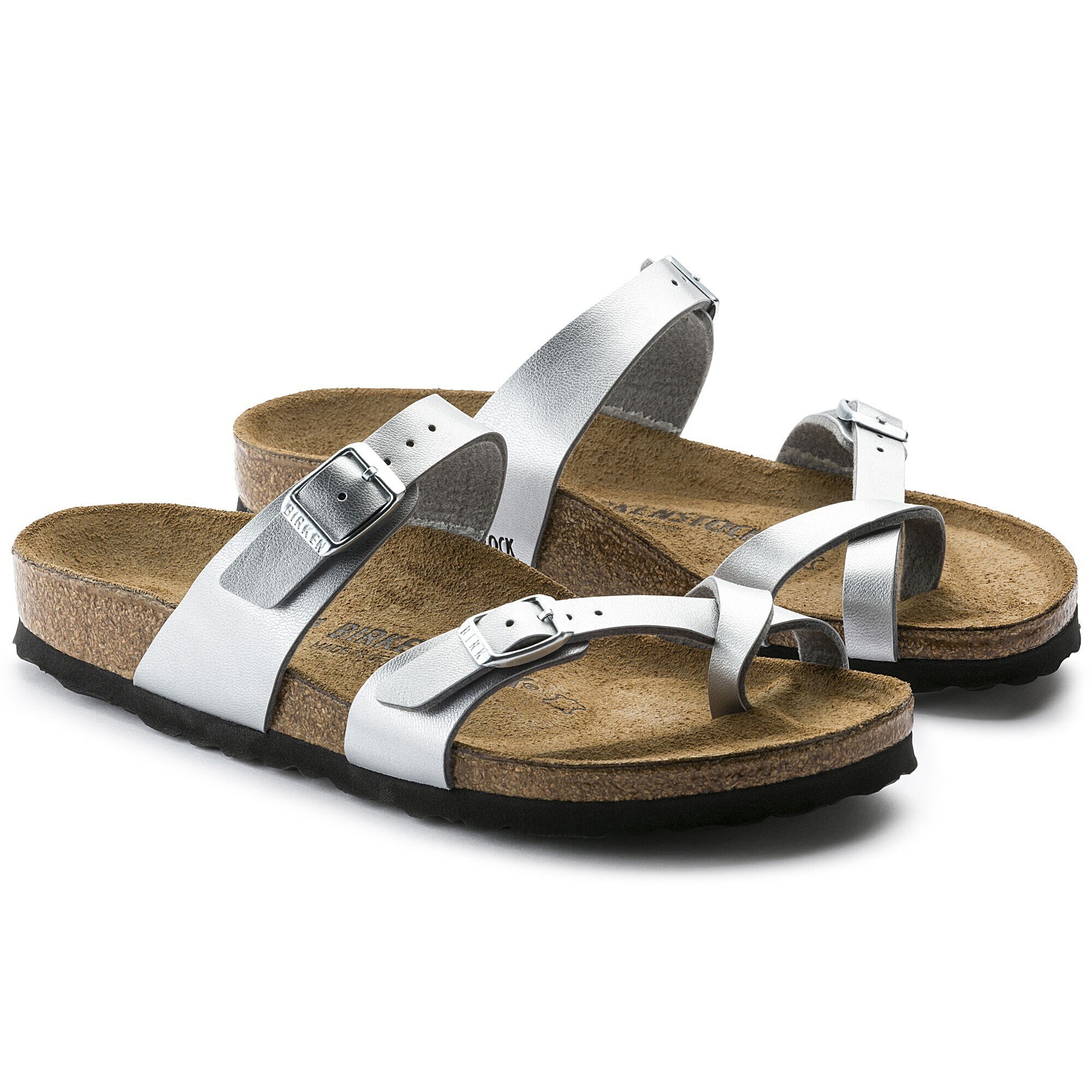 BIRKENSTOCK Mayari Birko Flor Silver Thong Sandals