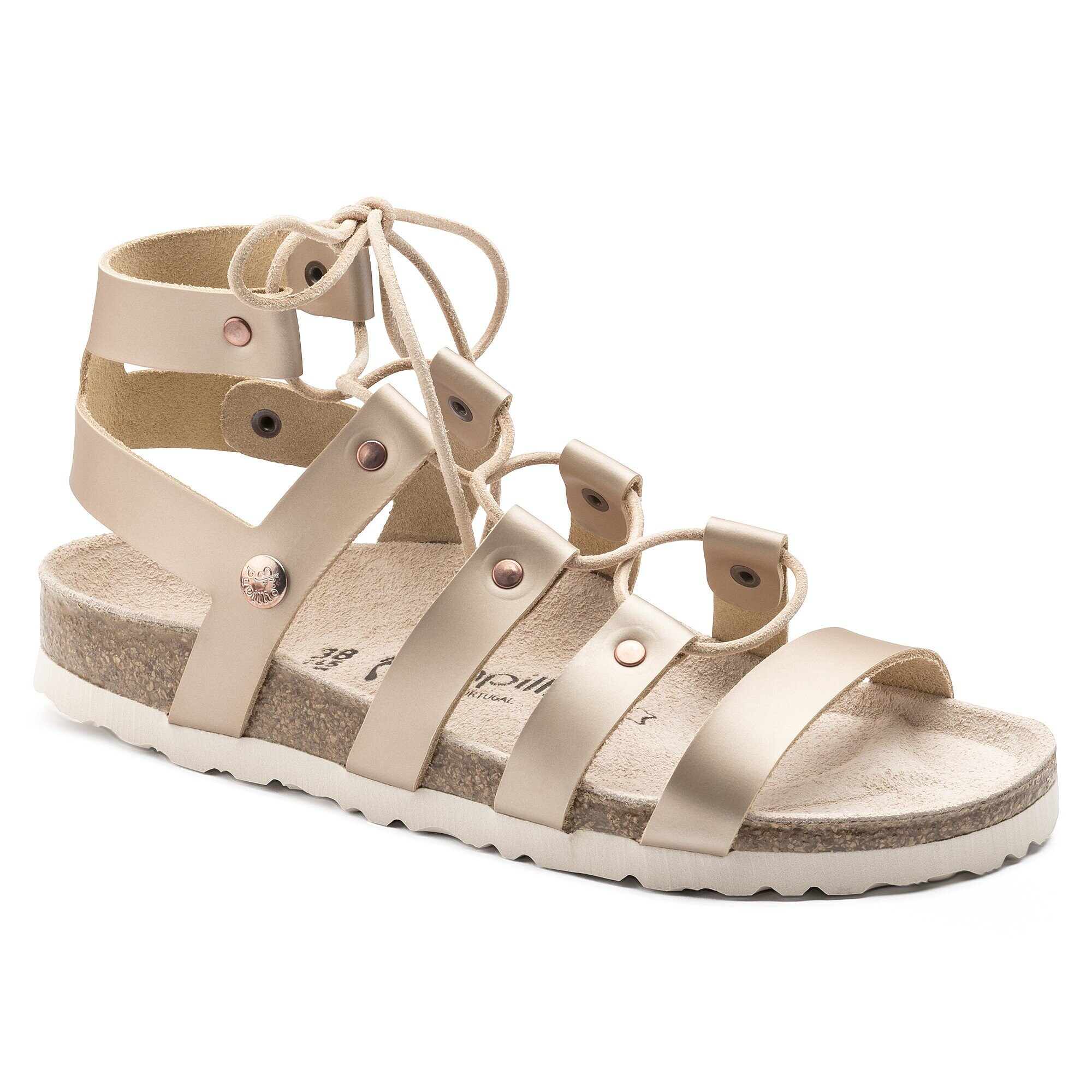 Cleo Natural Leather Frosted Metallic Rose | BIRKENSTOCK