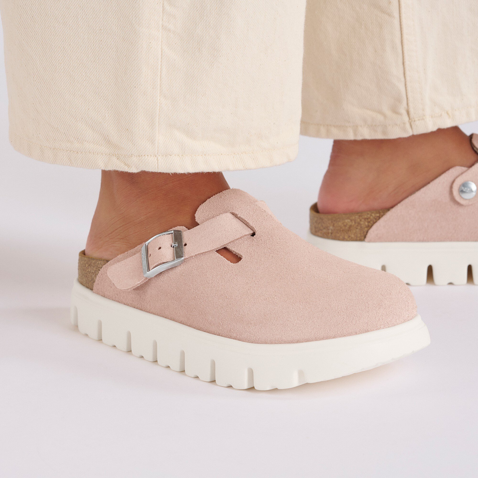 Boston Chunky Suede Leather Light Rose | BIRKENSTOCK