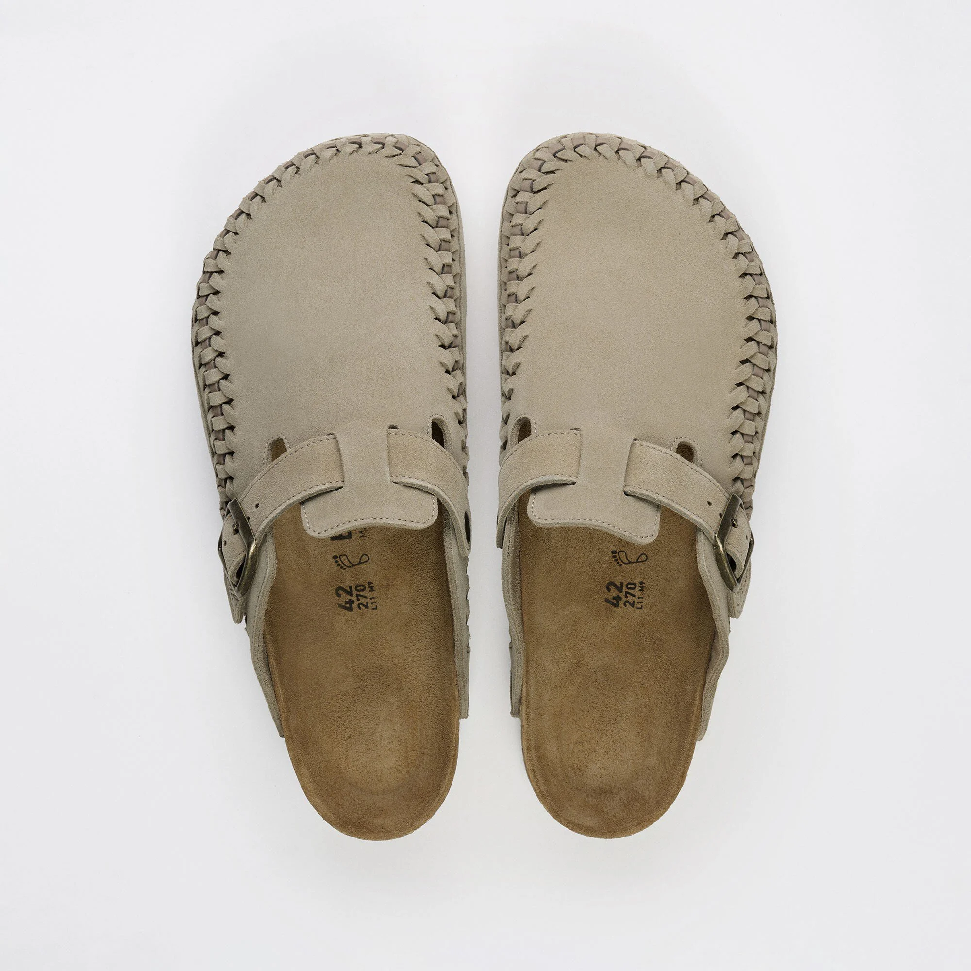 KITH Boston Braided Suede Leather Taupe | BIRKENSTOCK