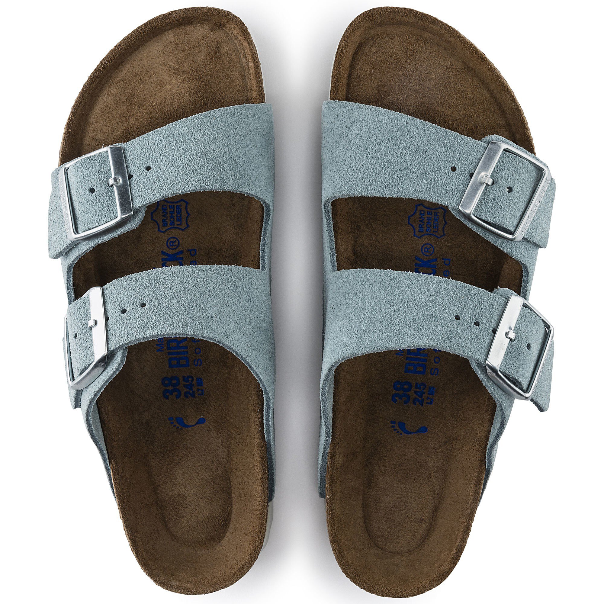 birkenstock arizona light blue suede