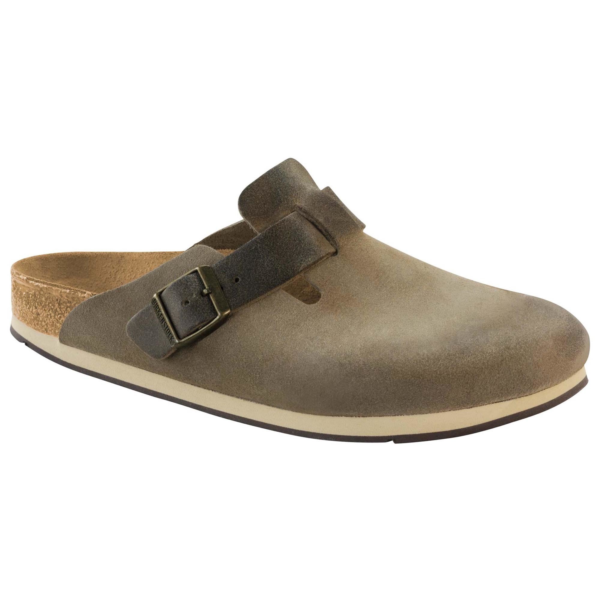 birkenstock boston suede leather taupe