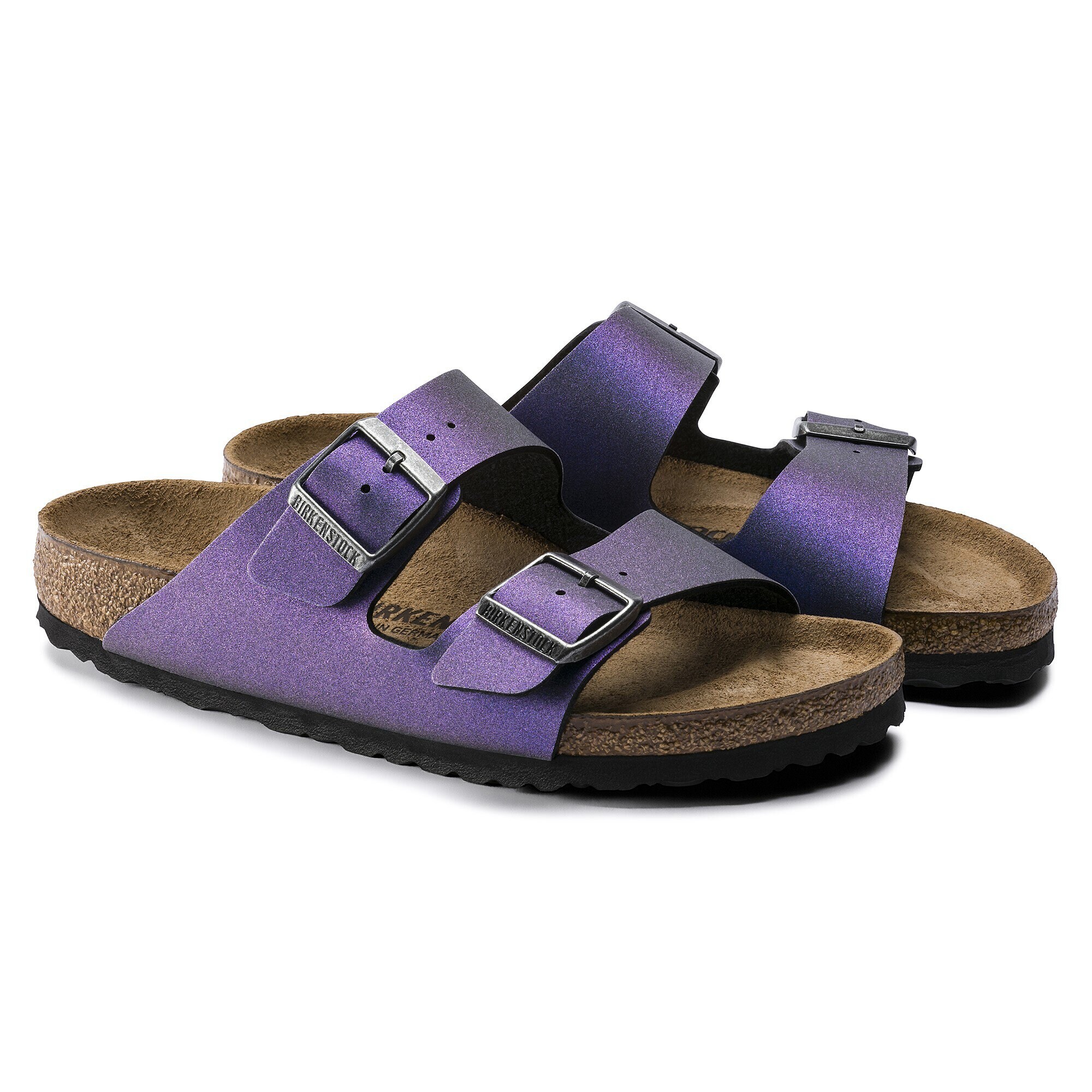 purple birkenstocks
