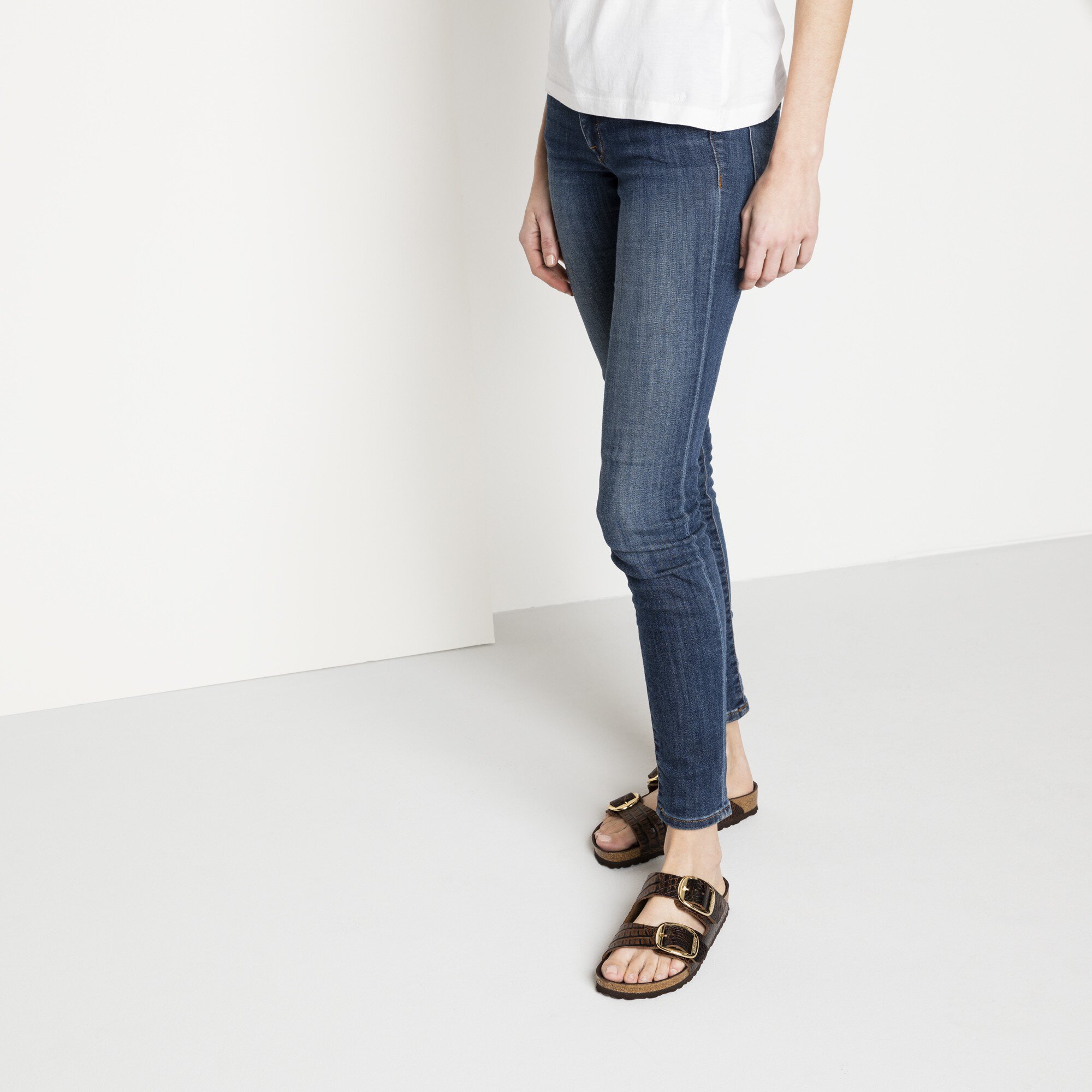dusty blue flat sandals