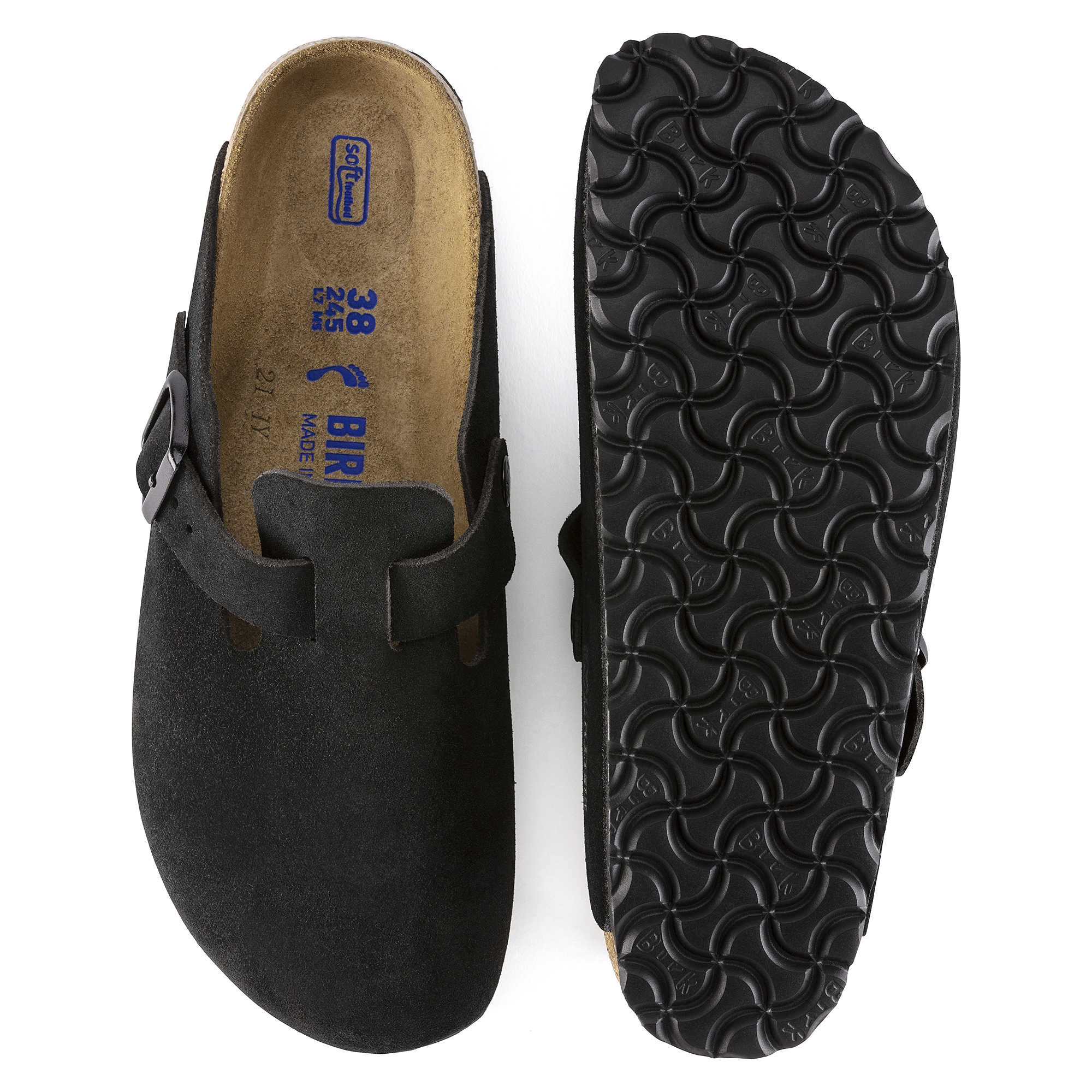 Boston Soft Footbed Suede Leather Black