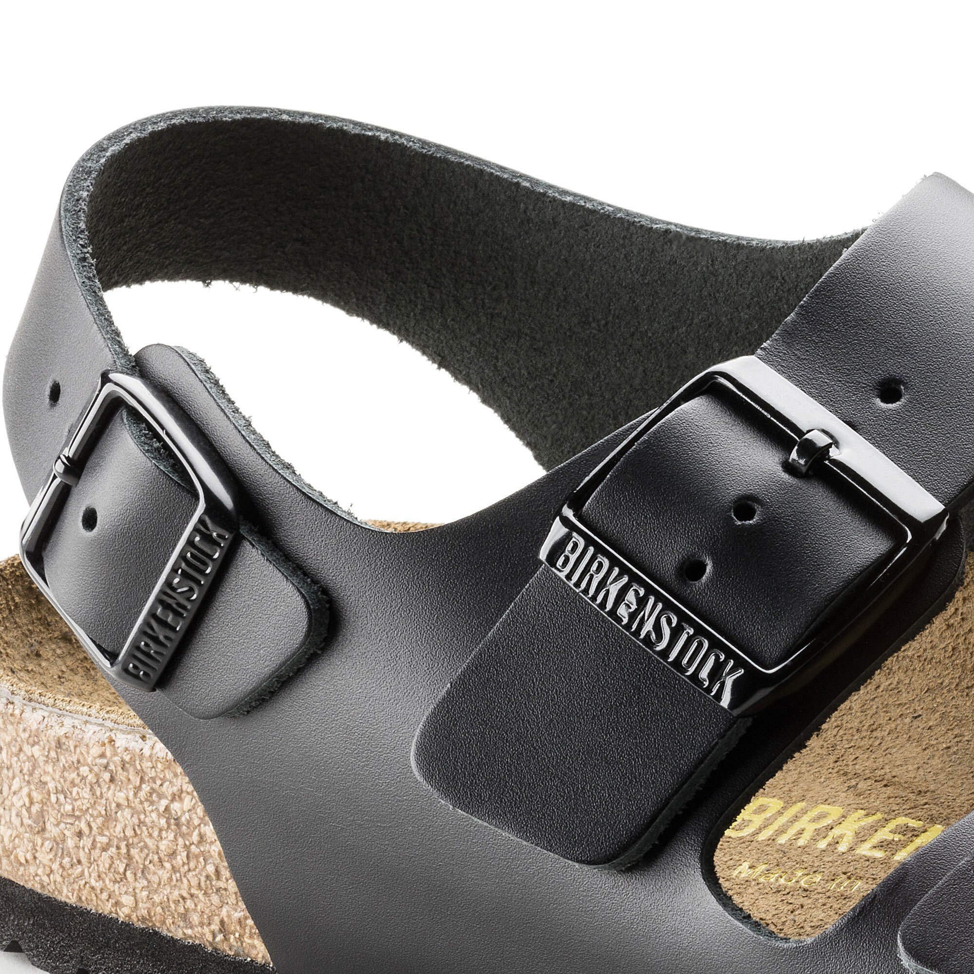 Birkenstock milano black leather on sale