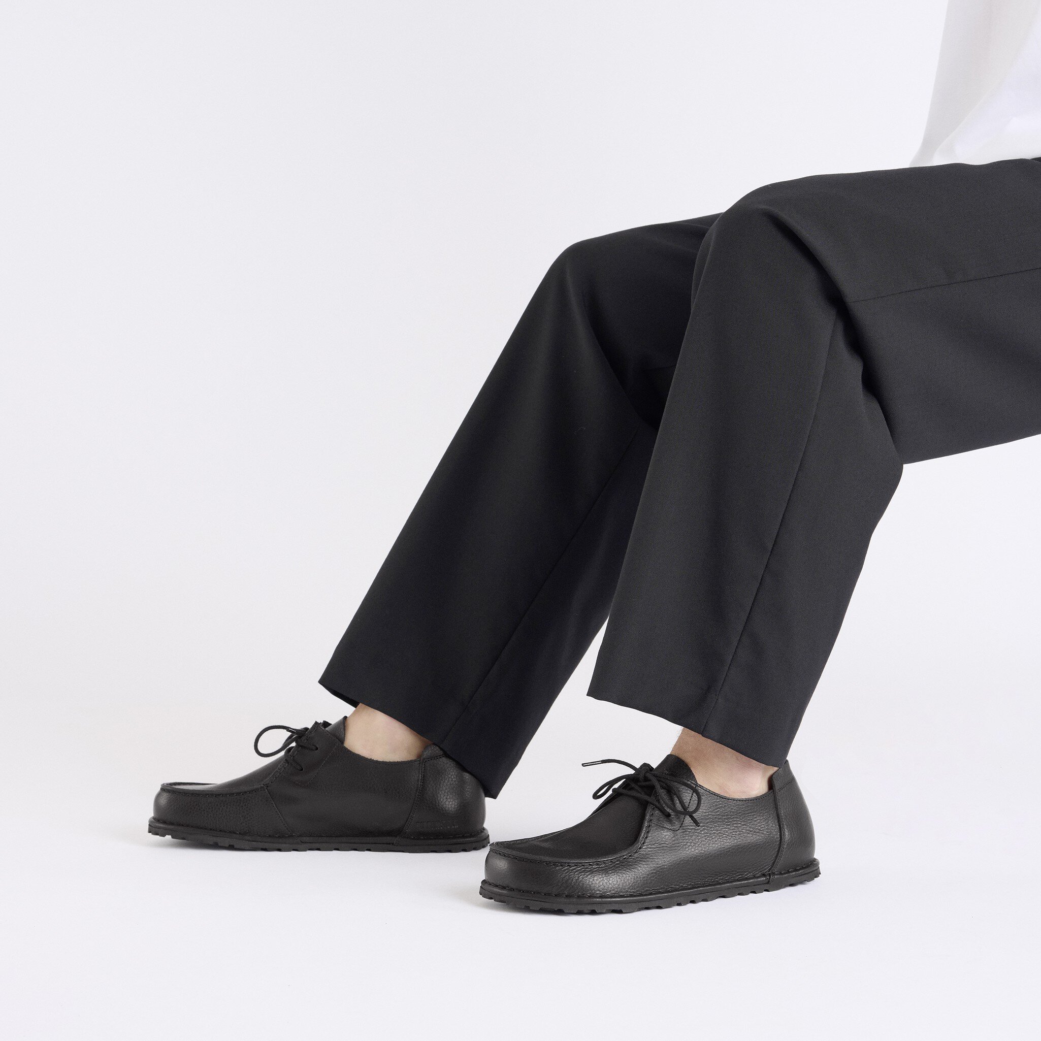 Birkenstock ブラック レザー シューズ エクン】ラーチ/ブラック ナチュラルレザー/シューズ メンズ