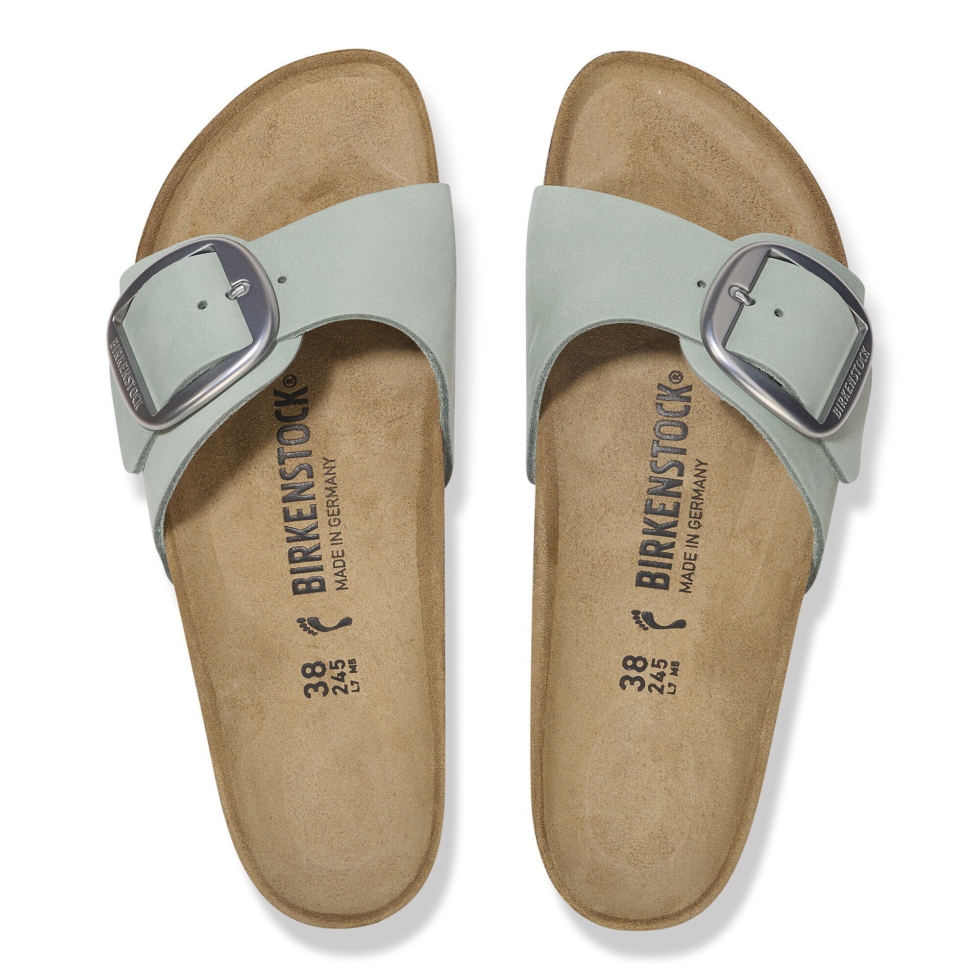 Madrid Big Buckle Nubuk Leather Pure Sage | BIRKENSTOCK