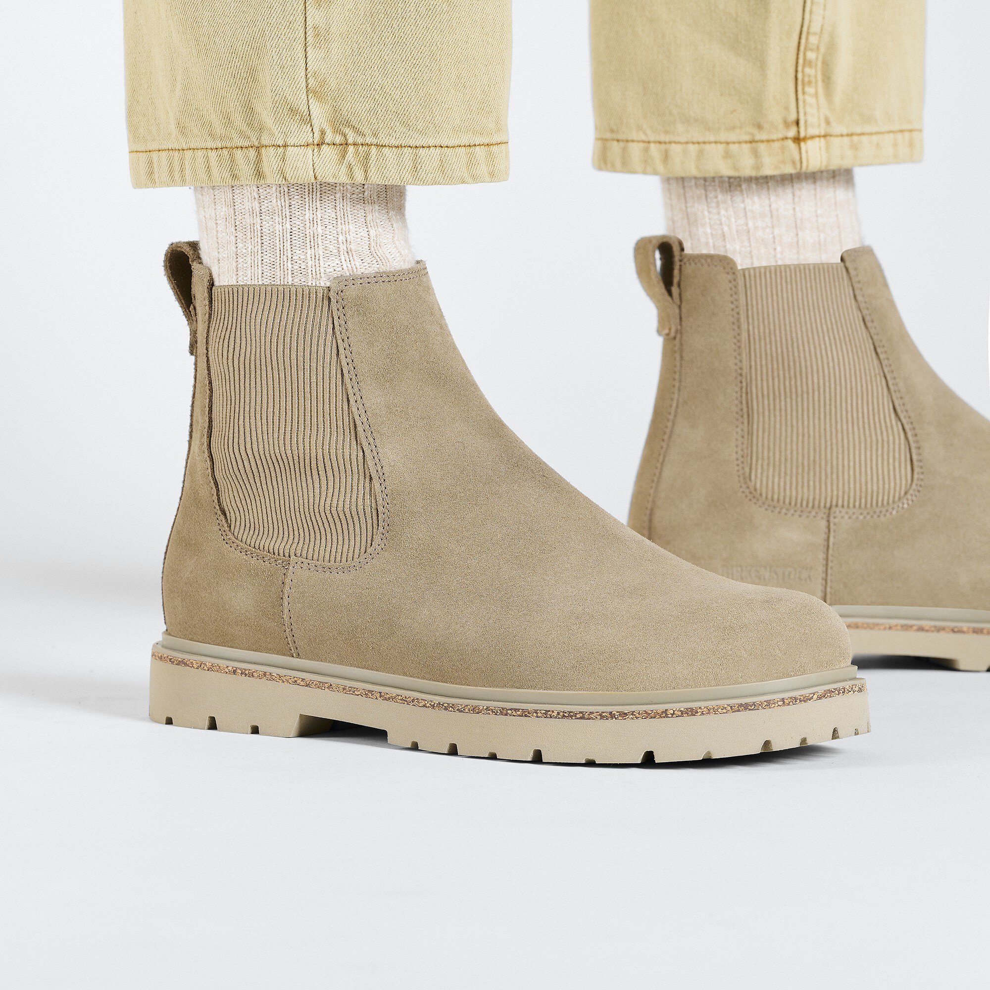 Highwood Slip On Men Suede Leather Taupe | BIRKENSTOCK