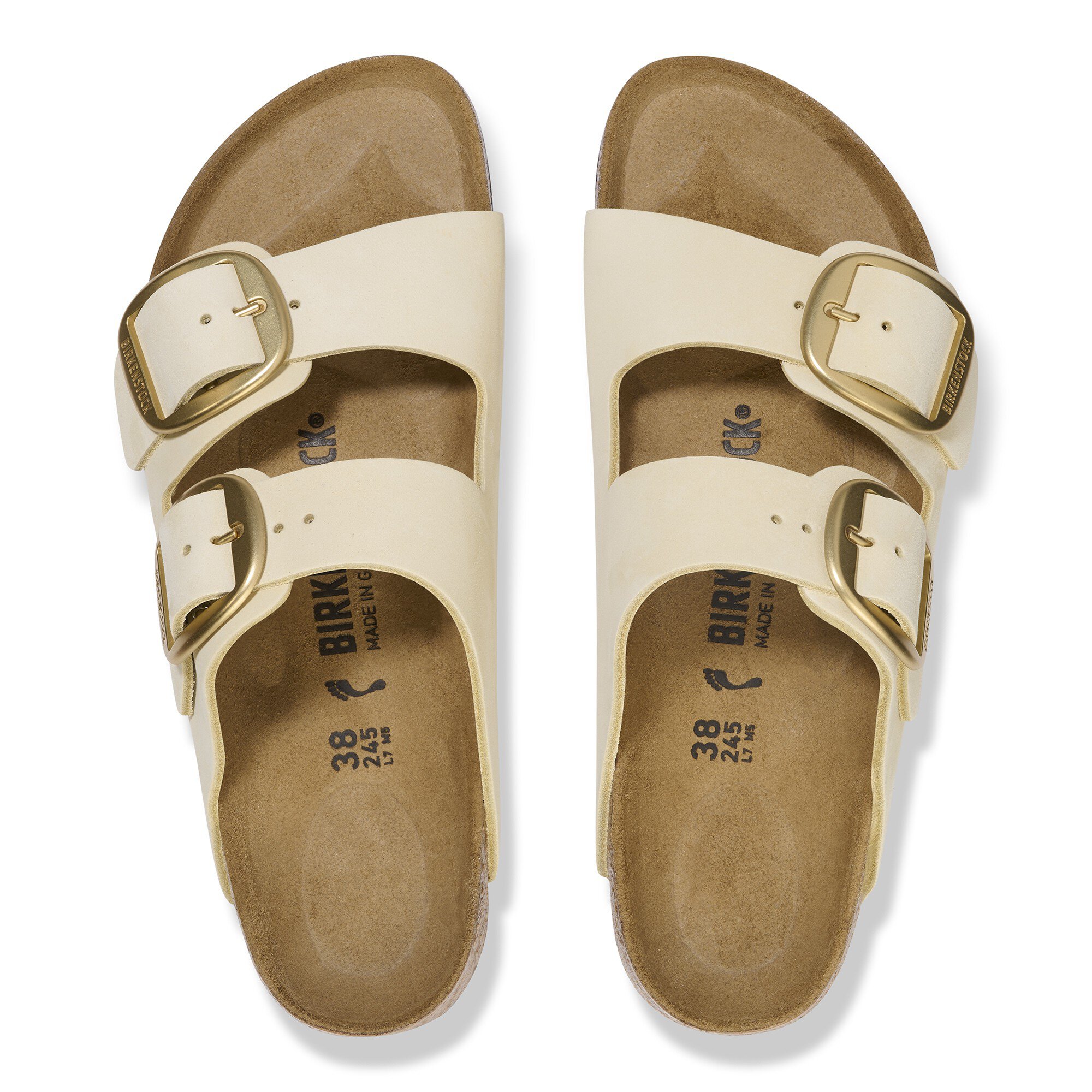 Arizona Big Buckle Nubuck Leather Ecru | BIRKENSTOCK