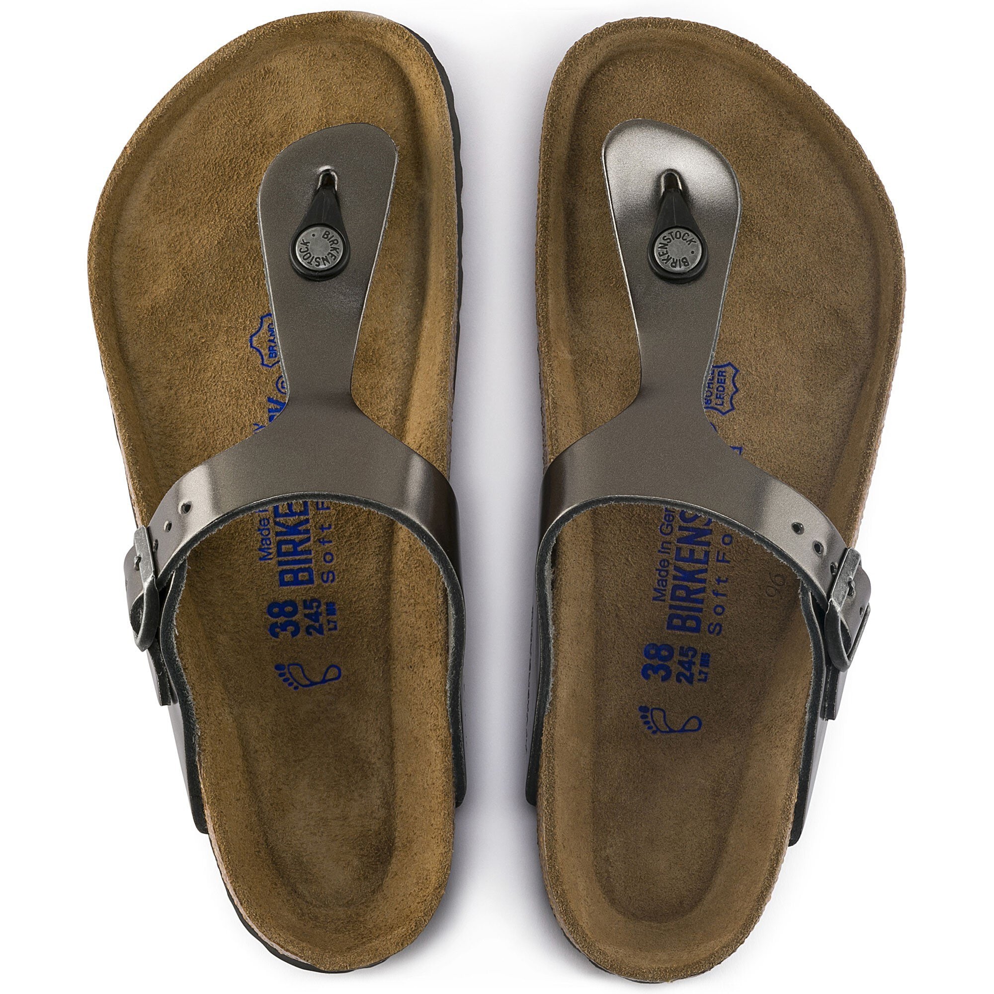 Gizeh soft footbed metallic best sale anthracite