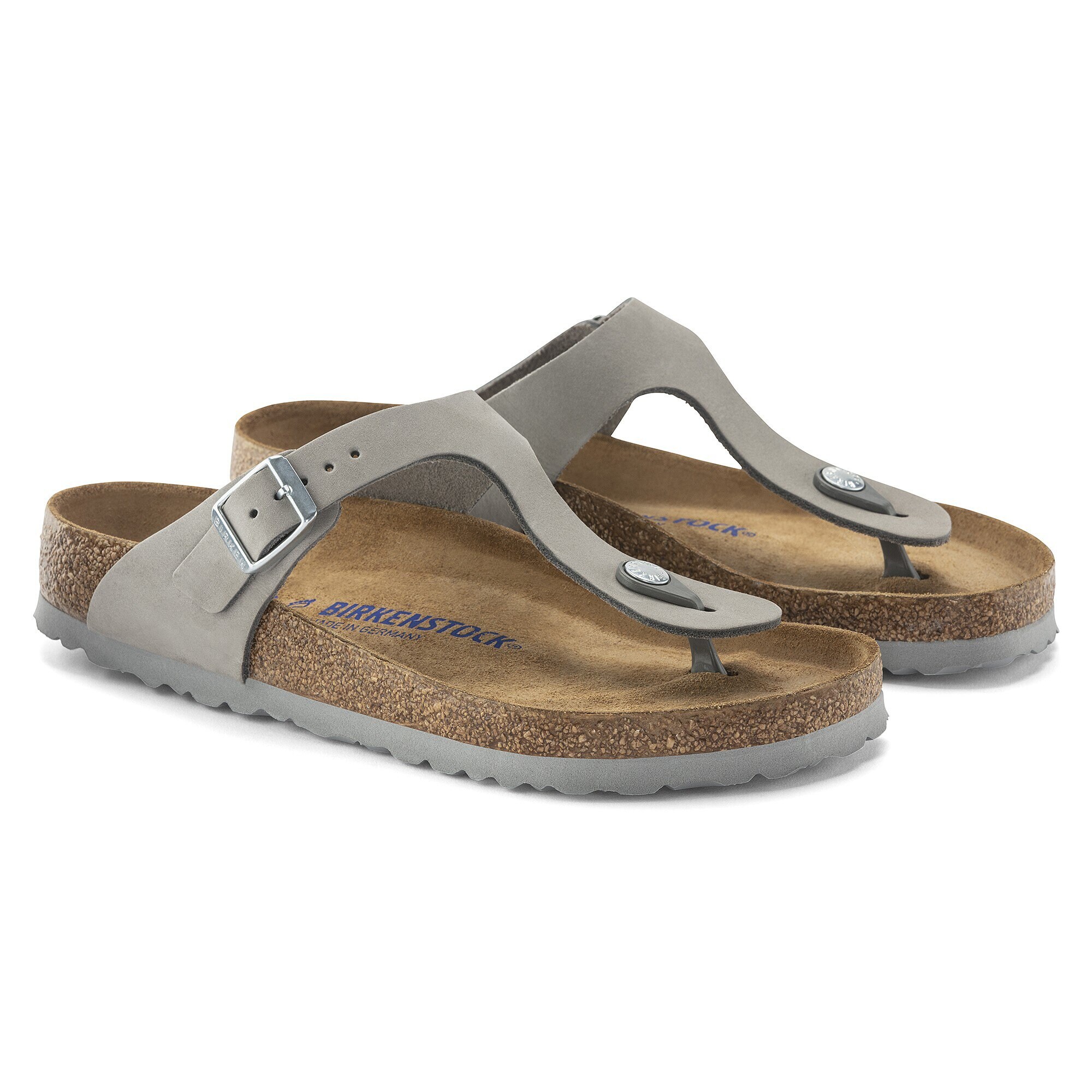 Gizeh Soft Footbed Nubuck Leather Dove Gray BIRKENSTOCK