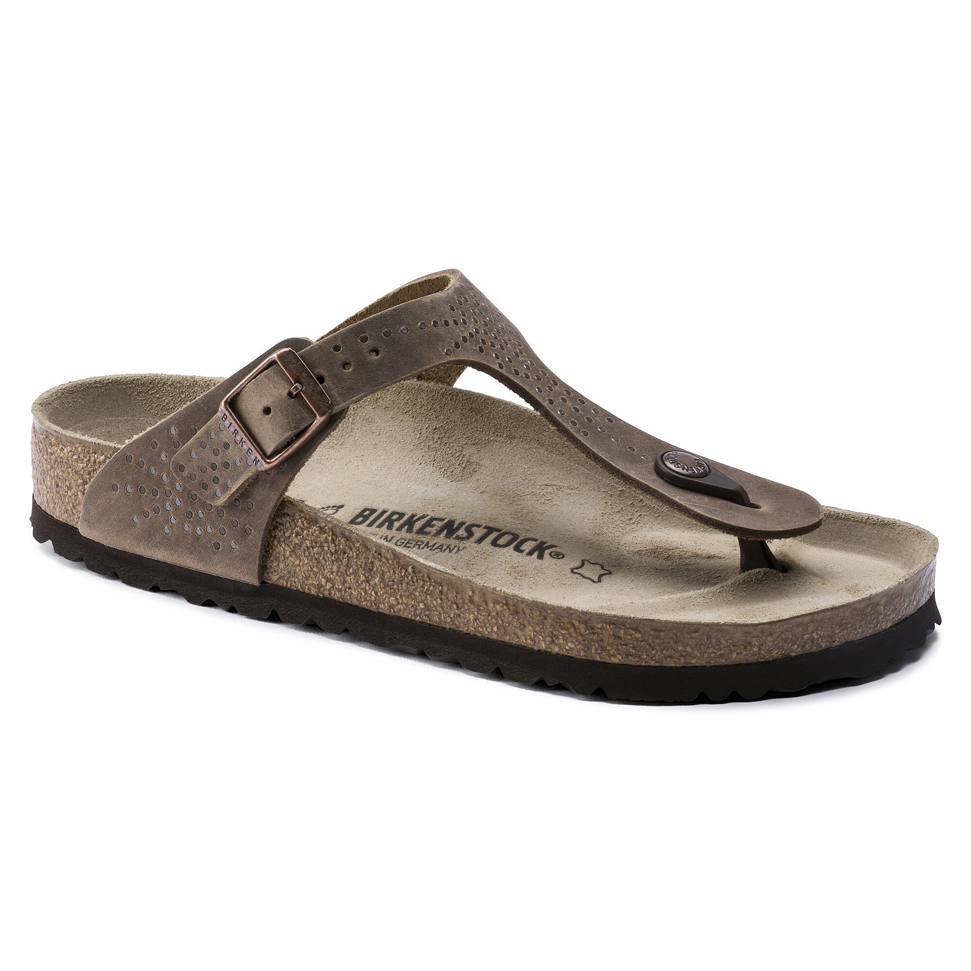 birkenstock gizeh oiled leather tobacco brown