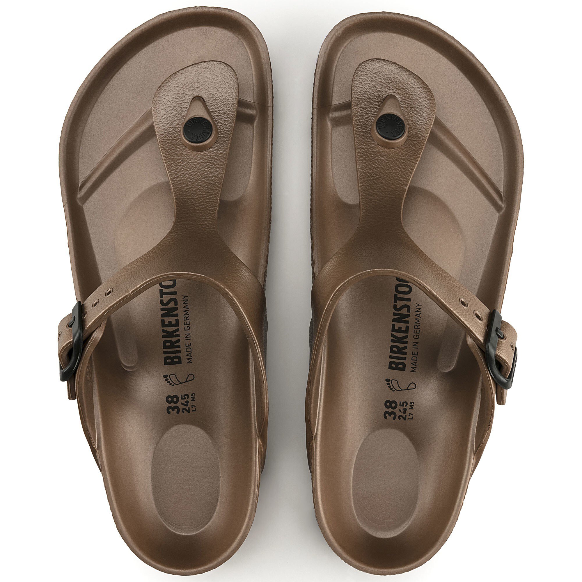 metallic copper birkenstock eva