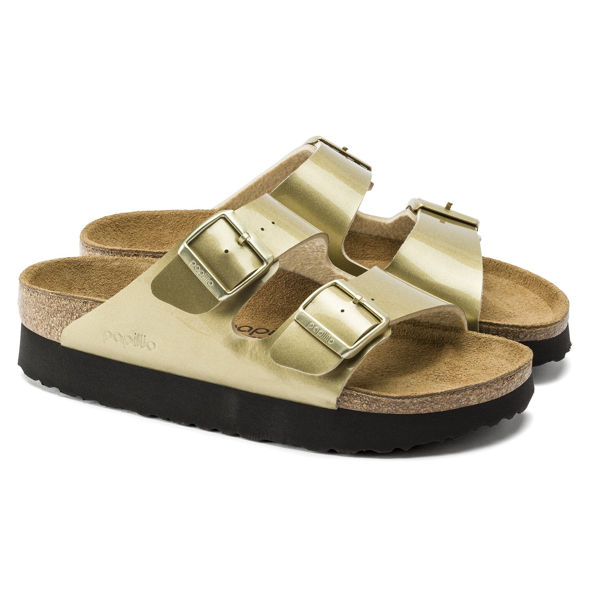 Gold platform birkenstocks discount