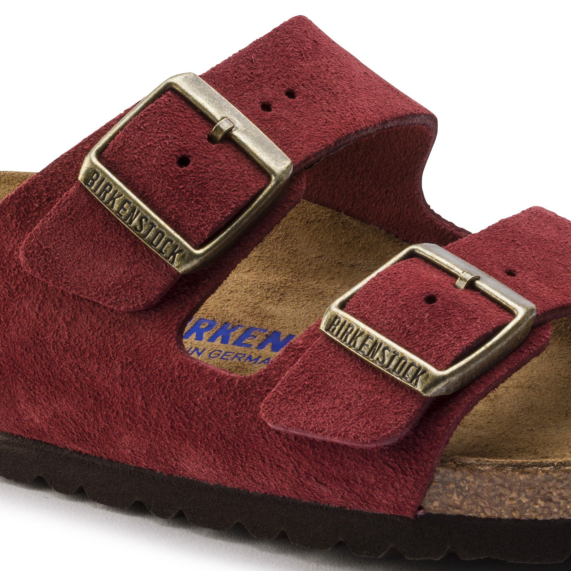 Red suede birkenstock arizona Clearance