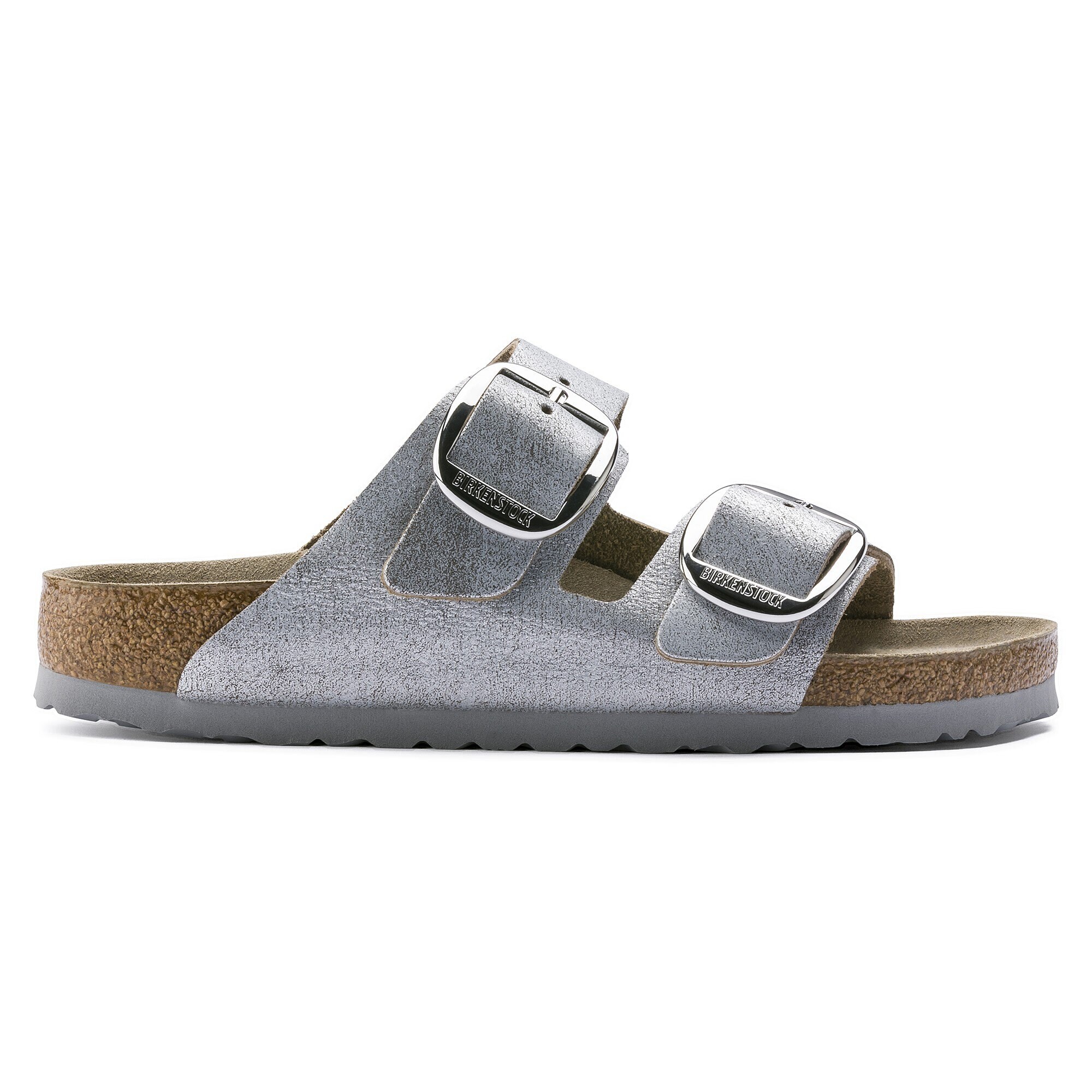 washed metallic blue birkenstock