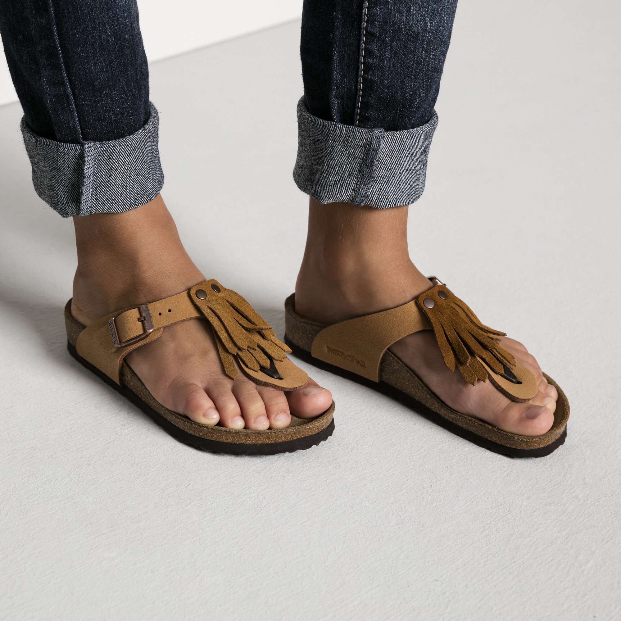 Birkenstock mit goldfransen Clearance
