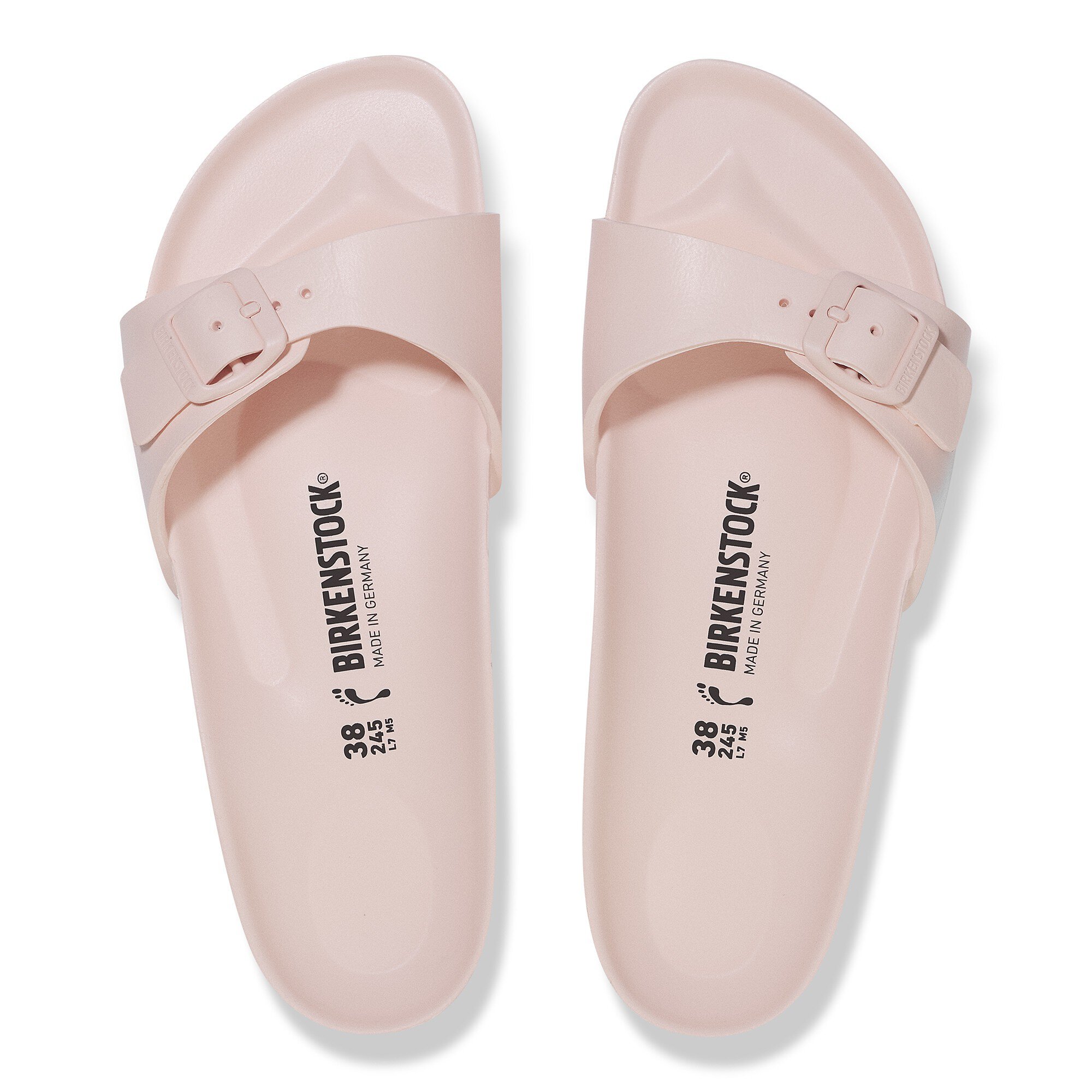 rose colored birkenstocks