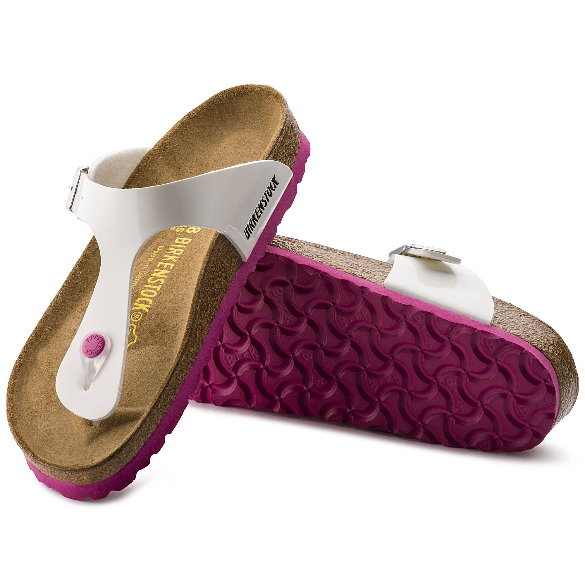 birkenstock white patent gizeh
