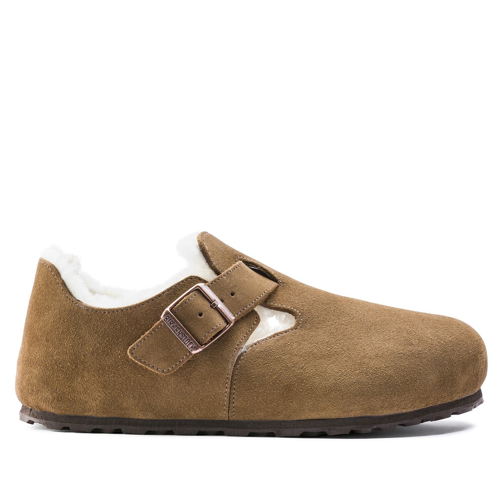 BIRKENSTOCK LONDON BS ダークブラウン 40 London Shearling Suede Leather Dark Tea | BIRKENSTOCK