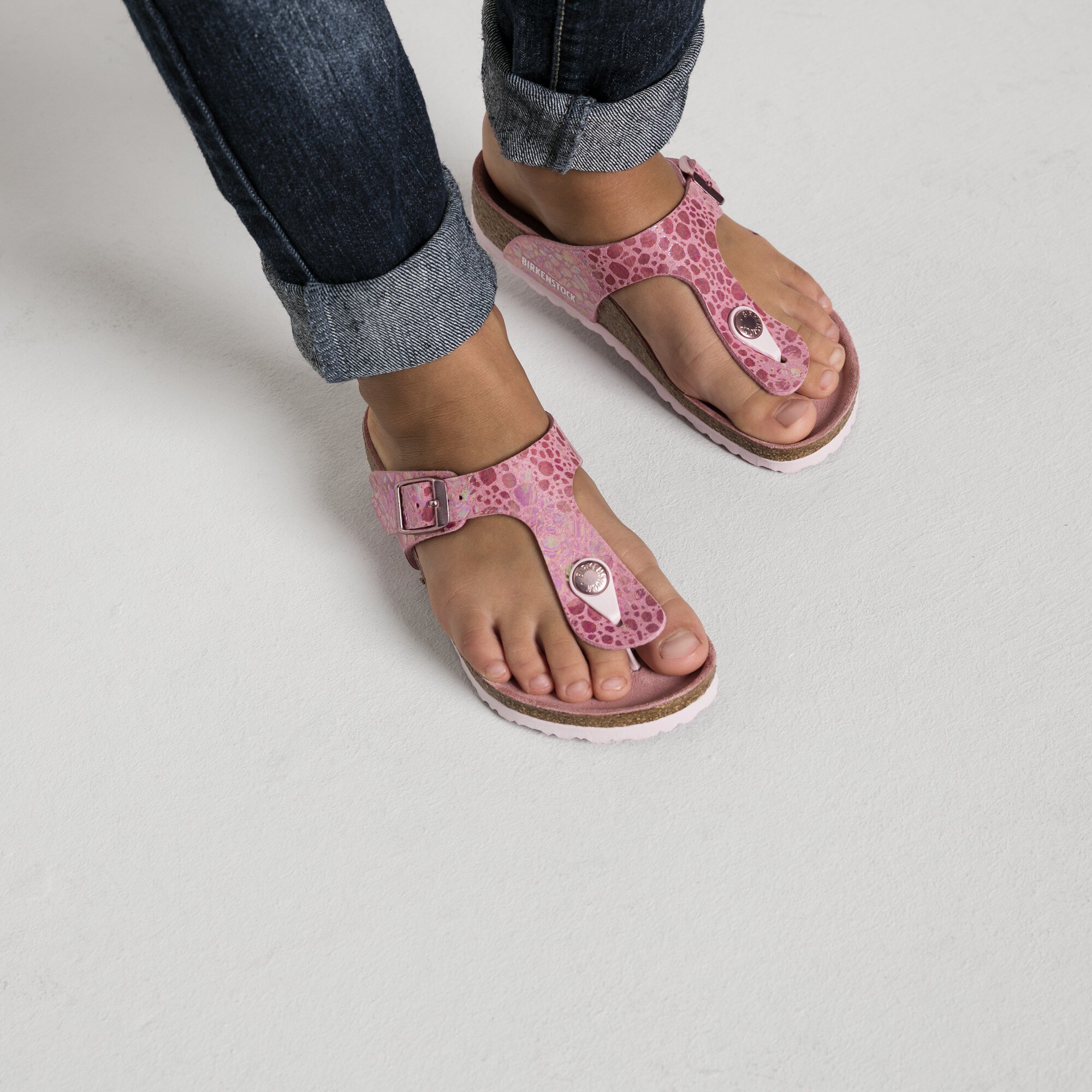 pink metallic birkenstocks