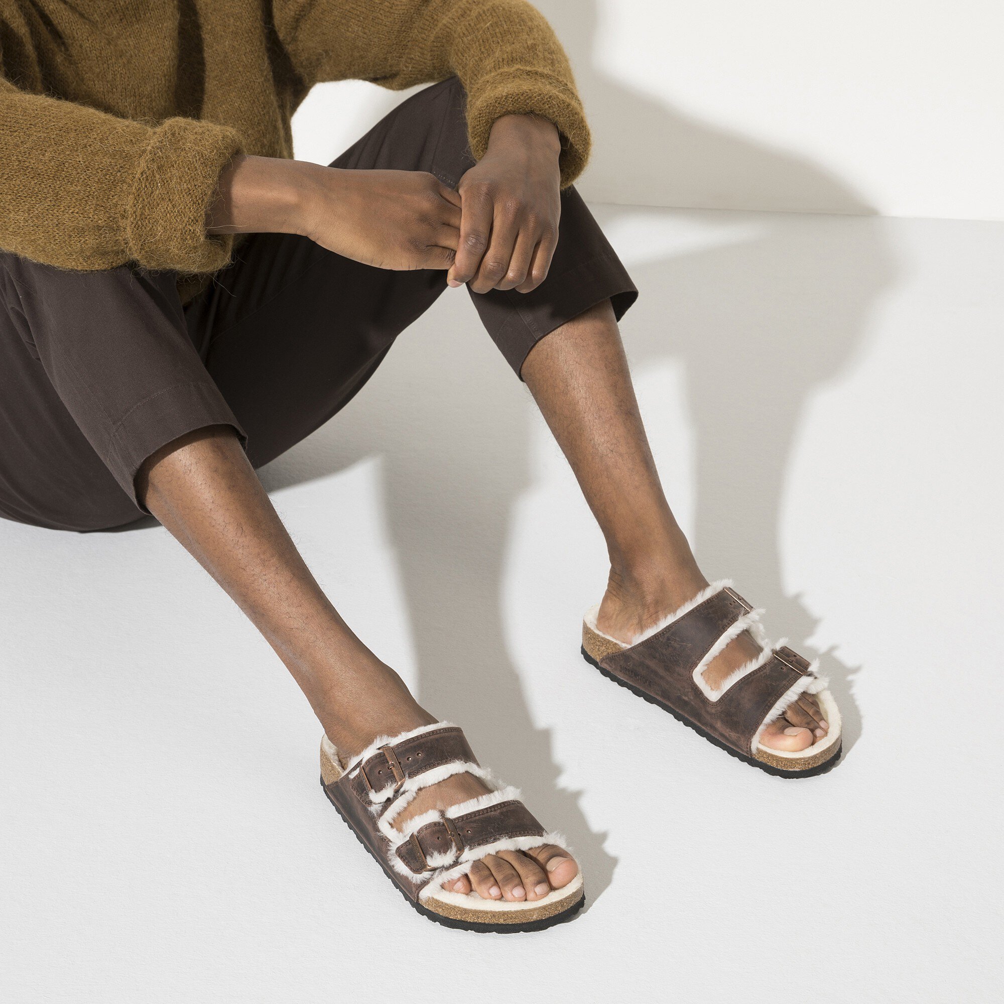 birkenstock sandals shearling
