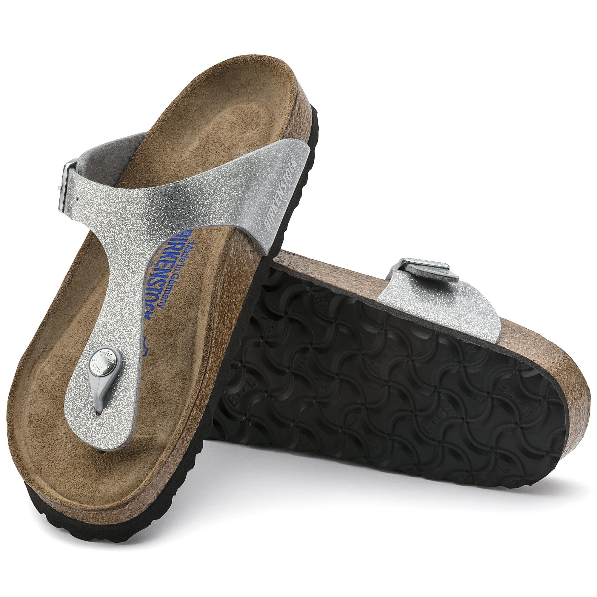 birkenstock gizeh soft footbed silver