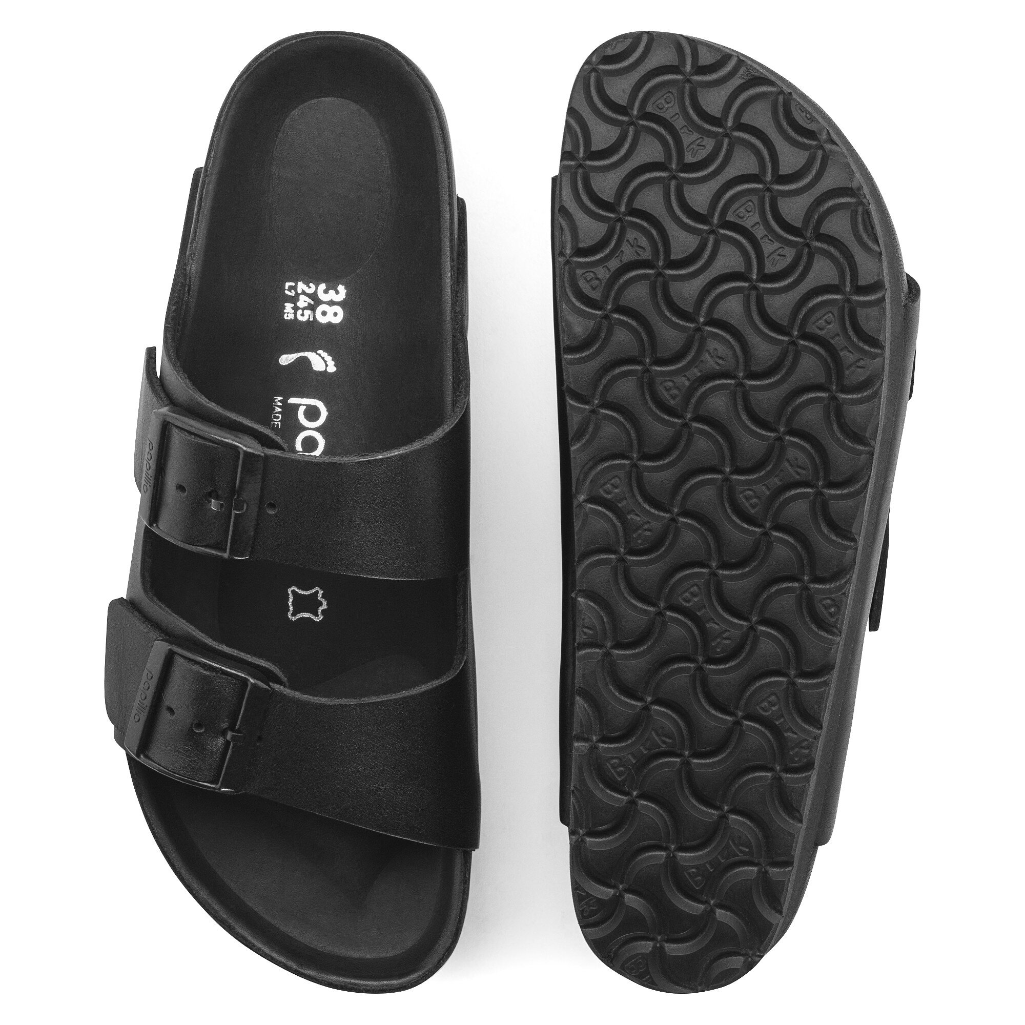Arizona Platform Natural Leather Black | BIRKENSTOCK