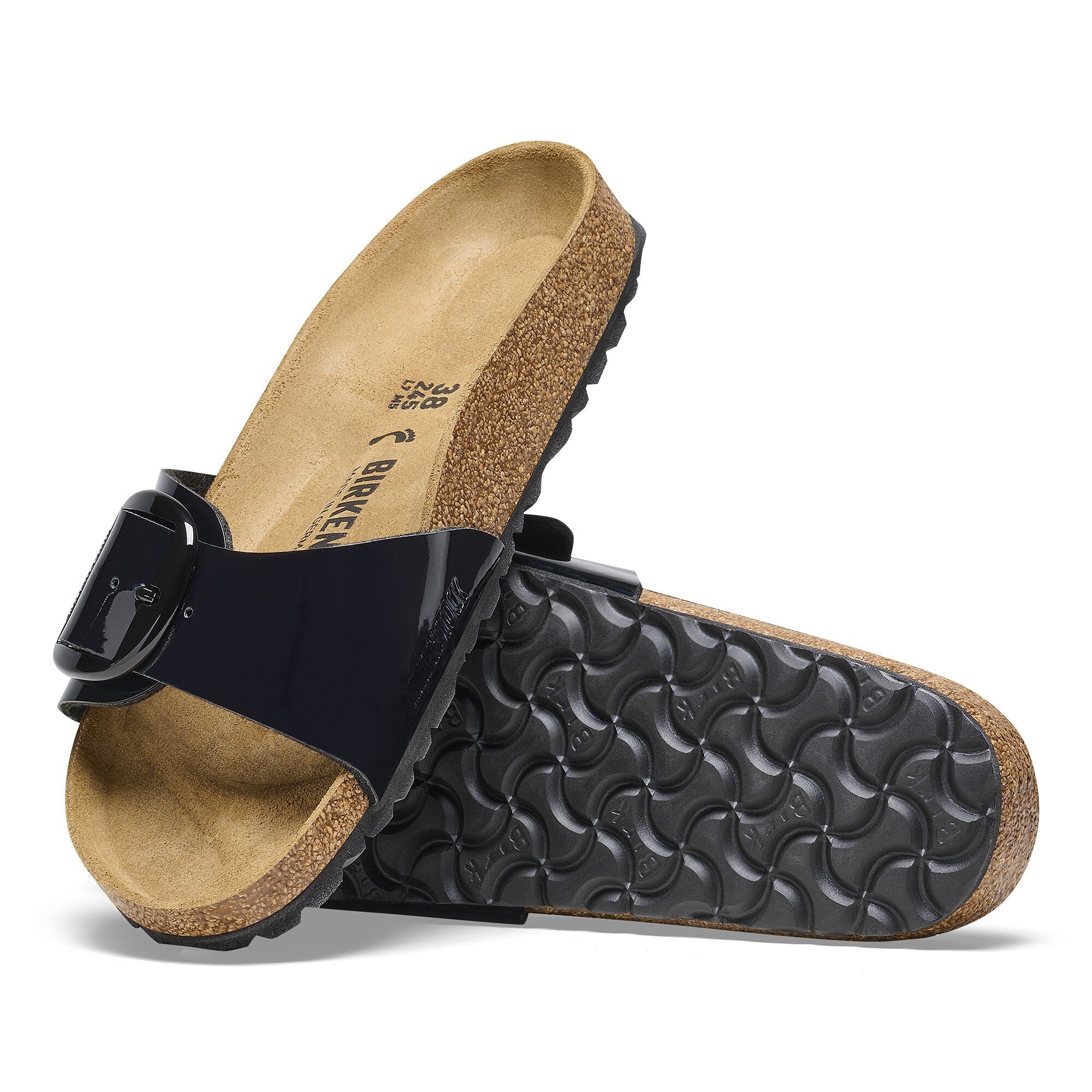 Madrid Big Buckle Birko Flor Patent Black Patent BIRKENSTOCK