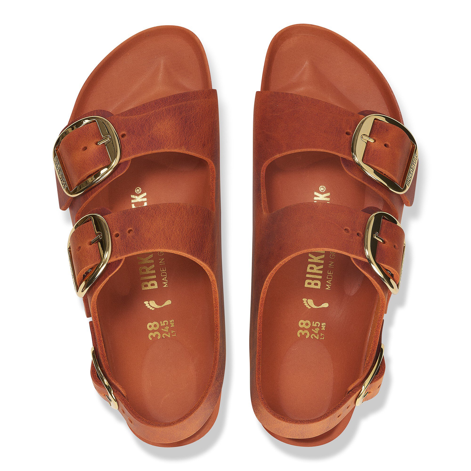 Milano Big Buckle Oiled Leather Burnt Orange | BIRKENSTOCK